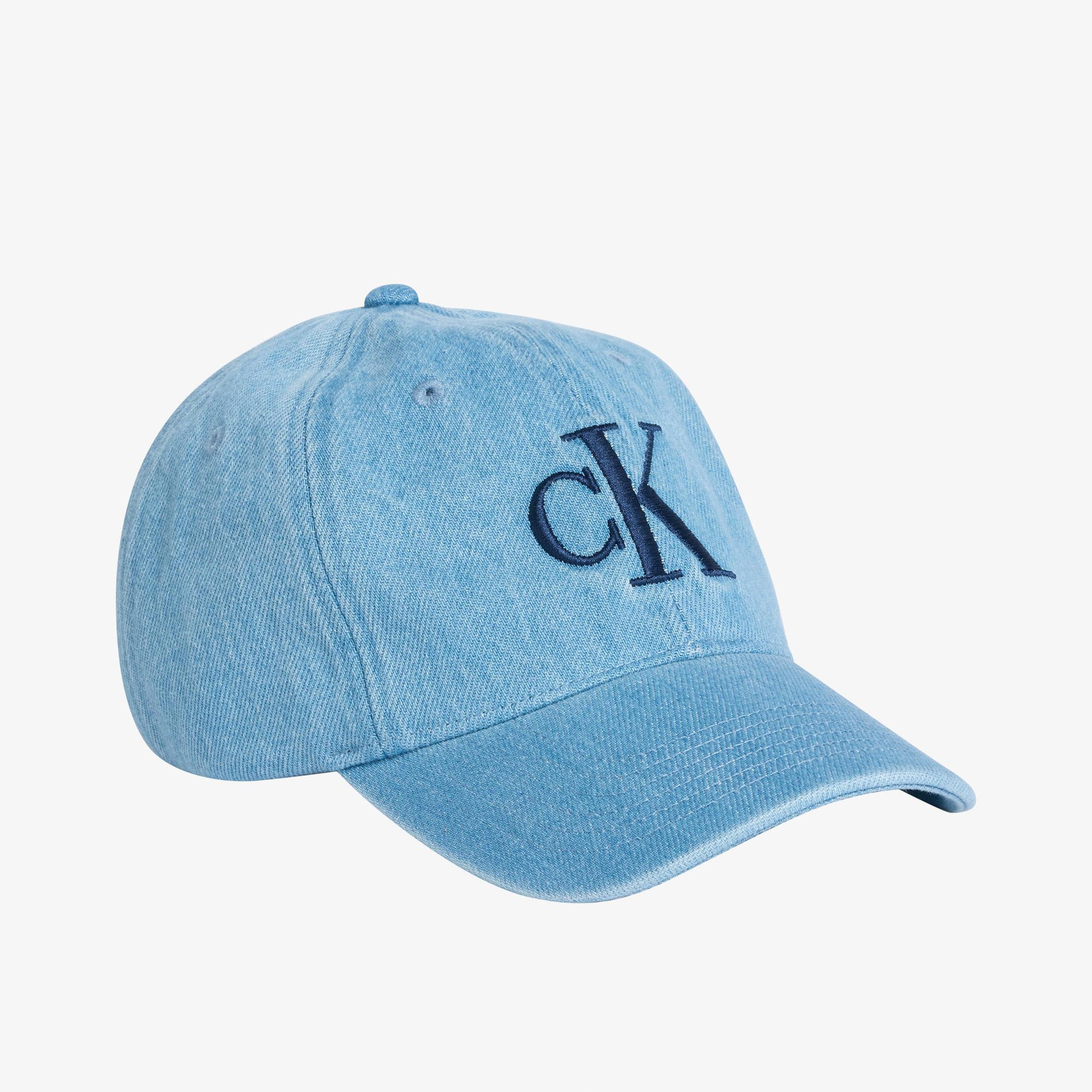 Calvin Klein Large Monogram Emblem Denim Çocuk Mavi Şapka