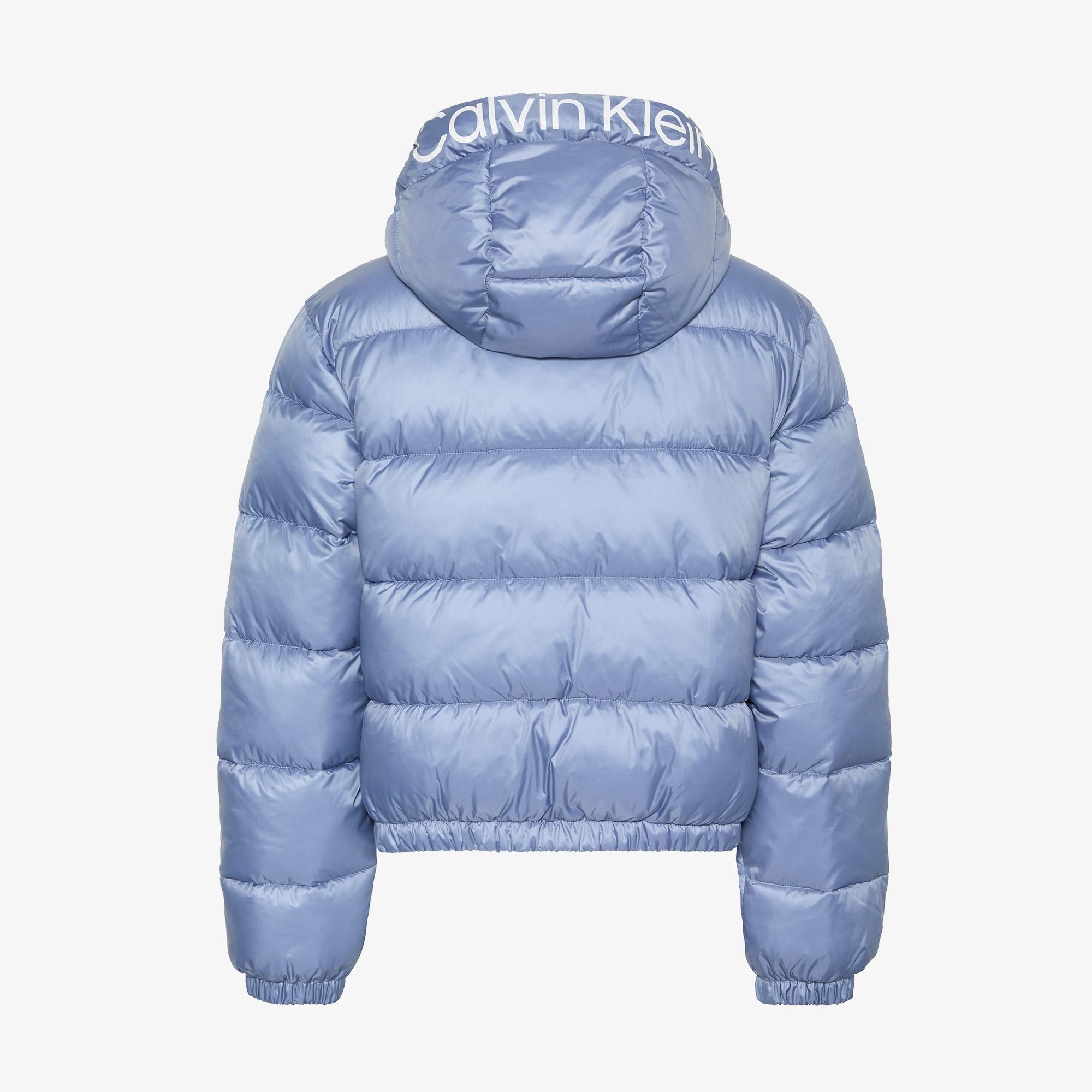 Calvin Klein Short Logo Puffer Kadın Mavi Ceket