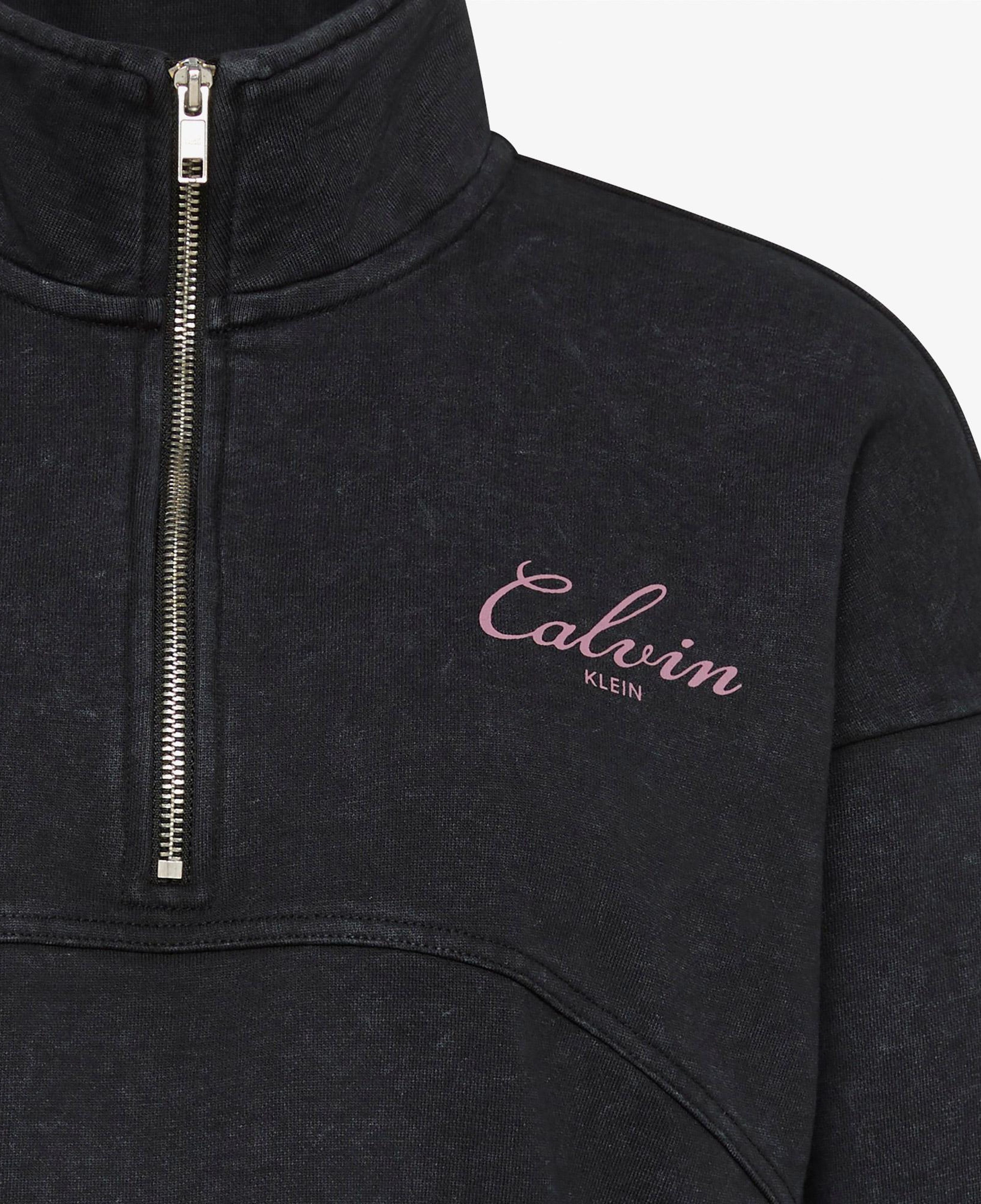 Calvin Klein French Terry Indigo Wash Kadın Siyah Sweatshirt
