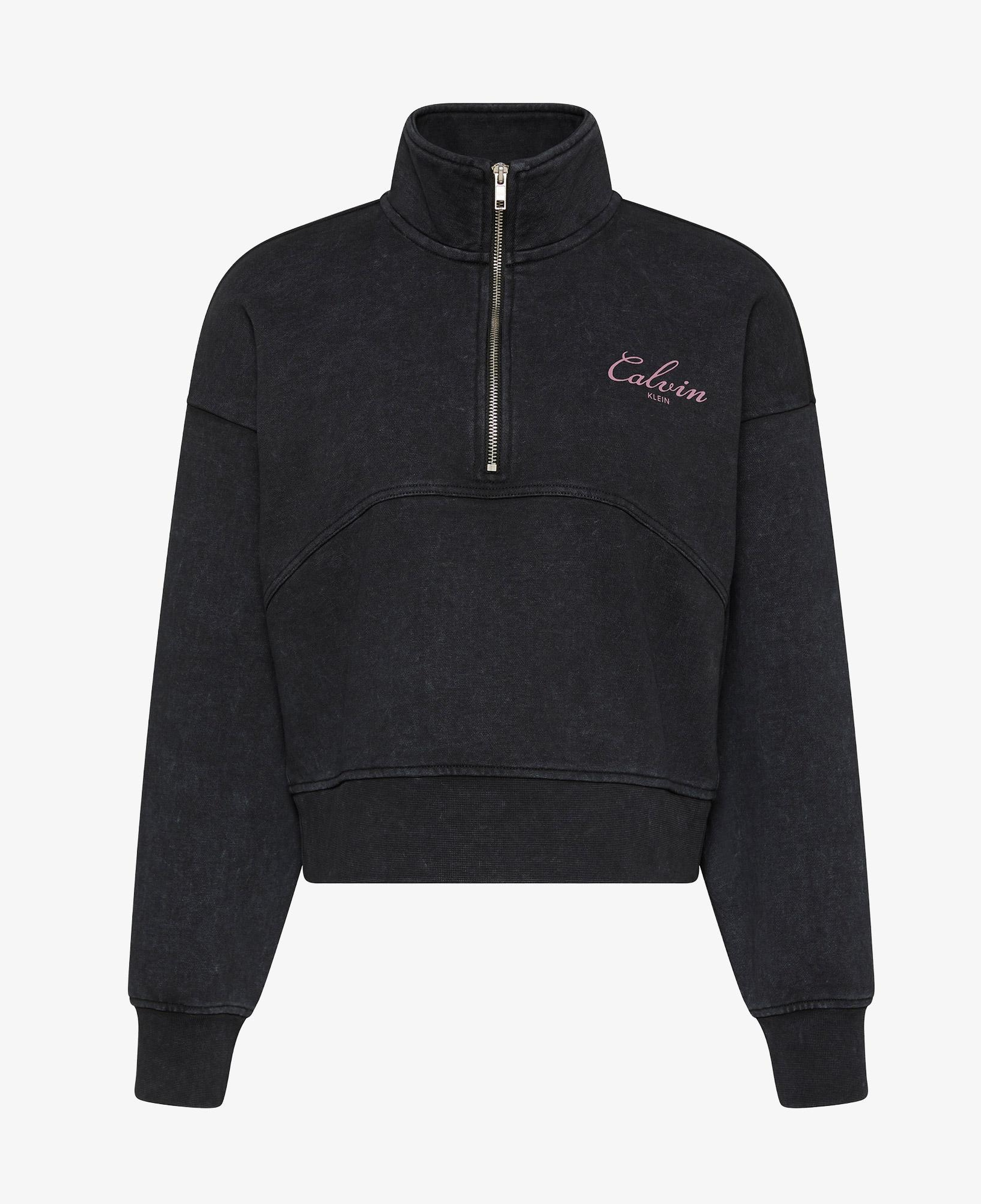 Calvin Klein French Terry Indigo Wash Kadın Siyah Sweatshirt