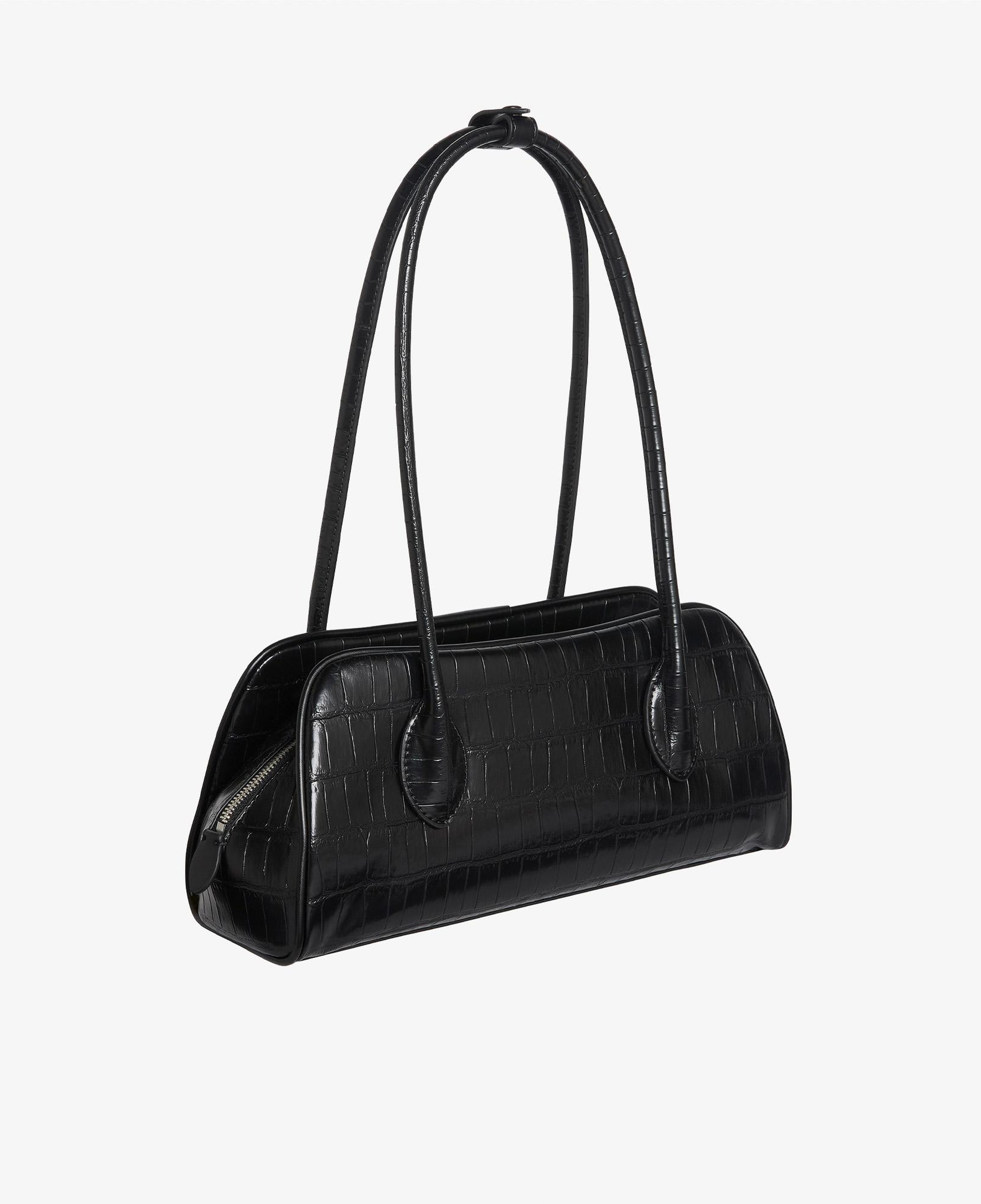Calvin Klein Emblem Trio Croco Kadın Siyah Omuz Çantası