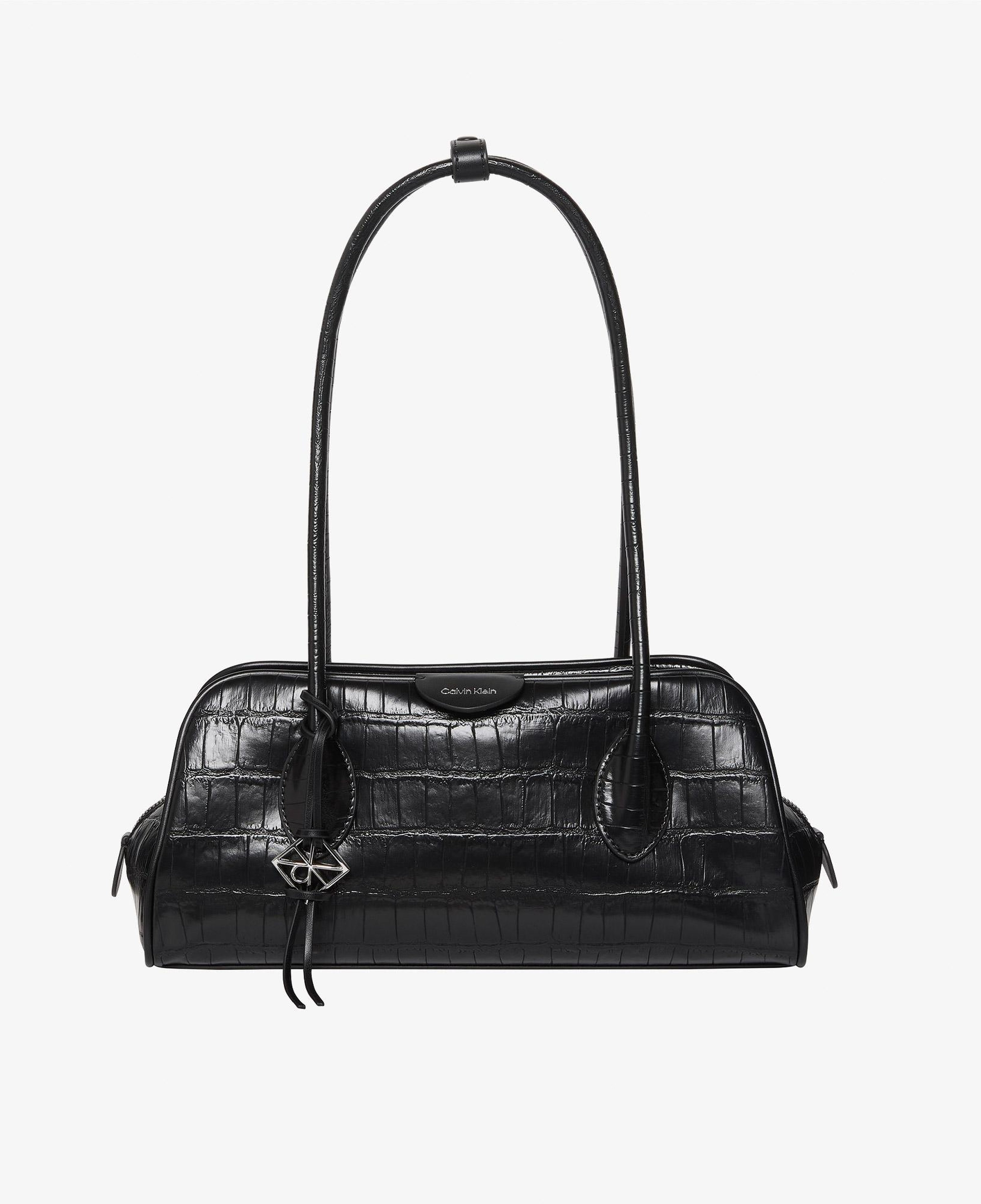 Calvin Klein Emblem Trio Croco Kadın Siyah Omuz Çantası