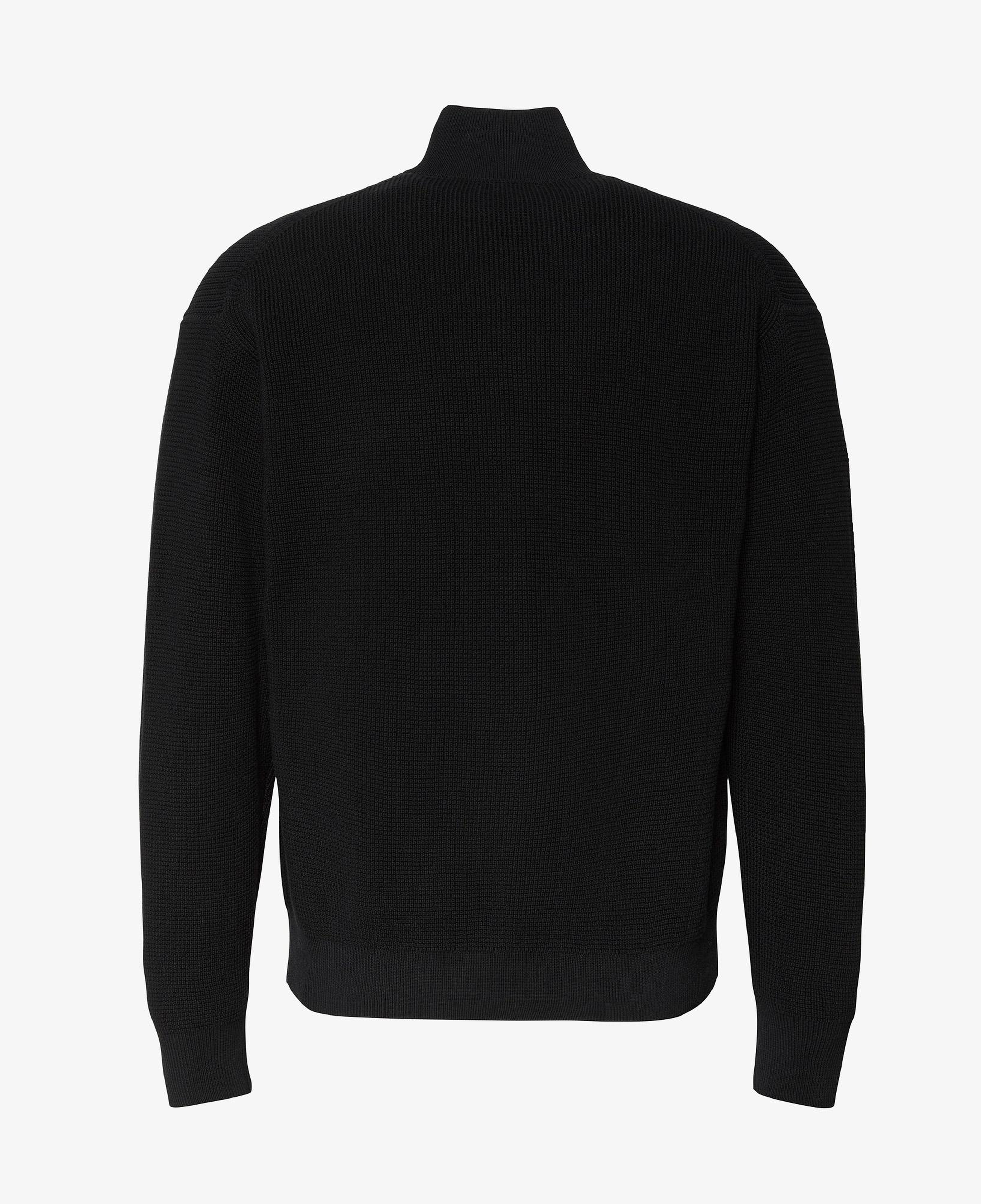 Calvin Klein Classic Cotton Wfle QZip Erkek Siyah Triko