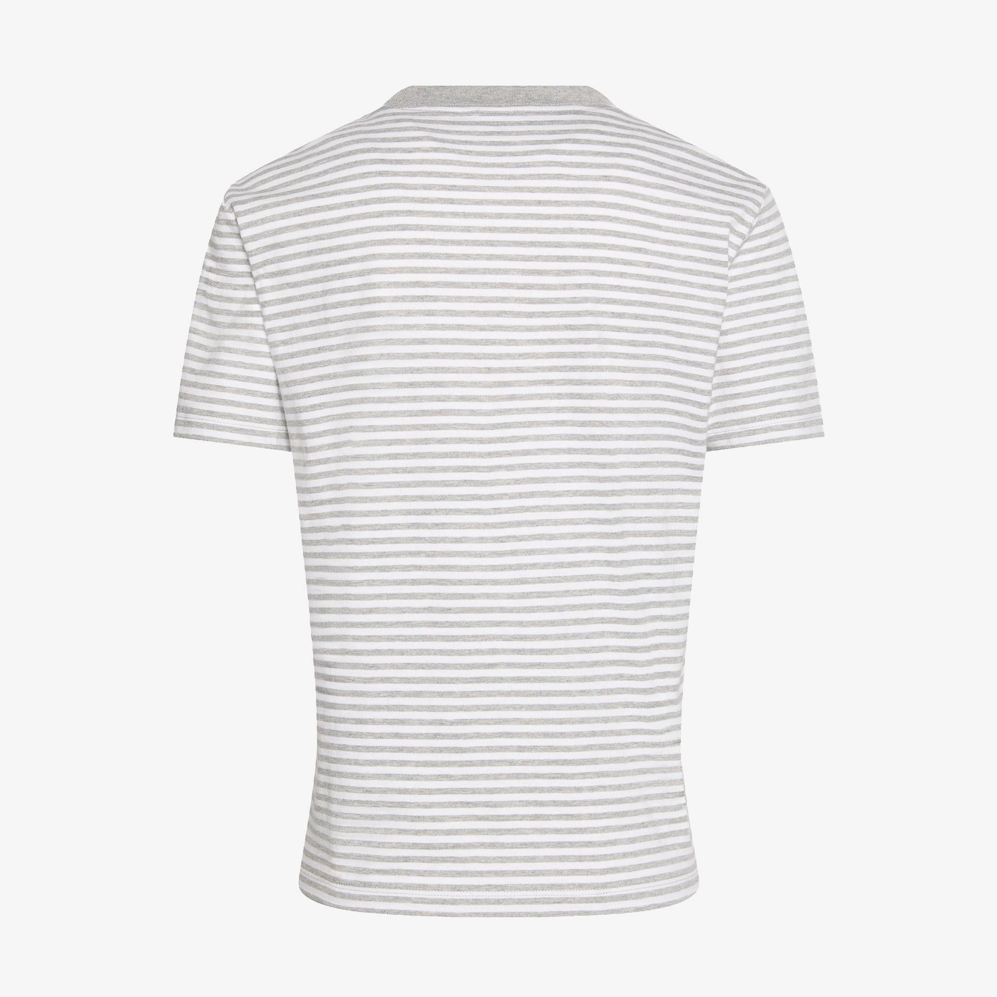 Calvin Klein Classic Stripe Logo Kadın Gri T-Shirt