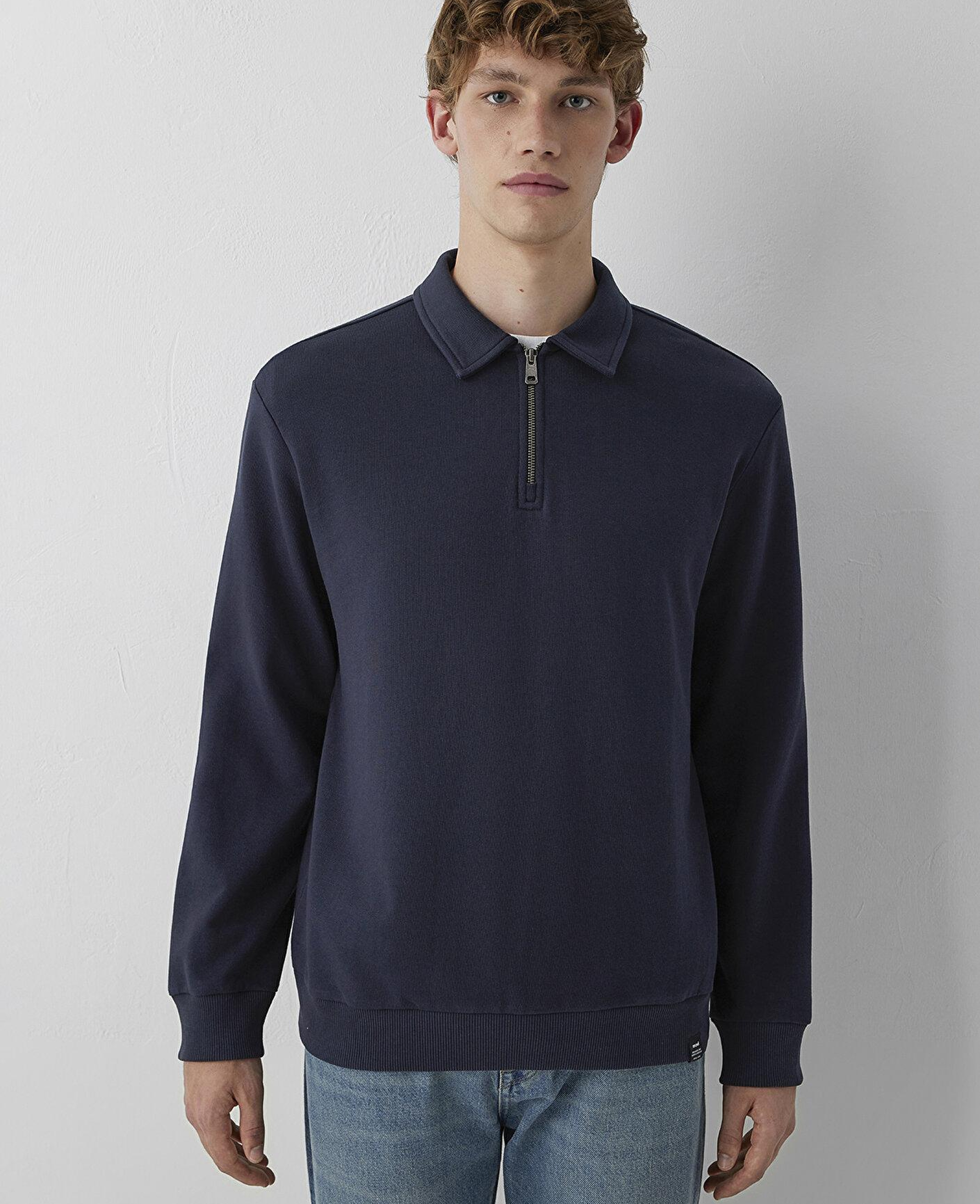Mavi Yarı Fermuarlı Lacivert Sweatshirt 0S10622-70489