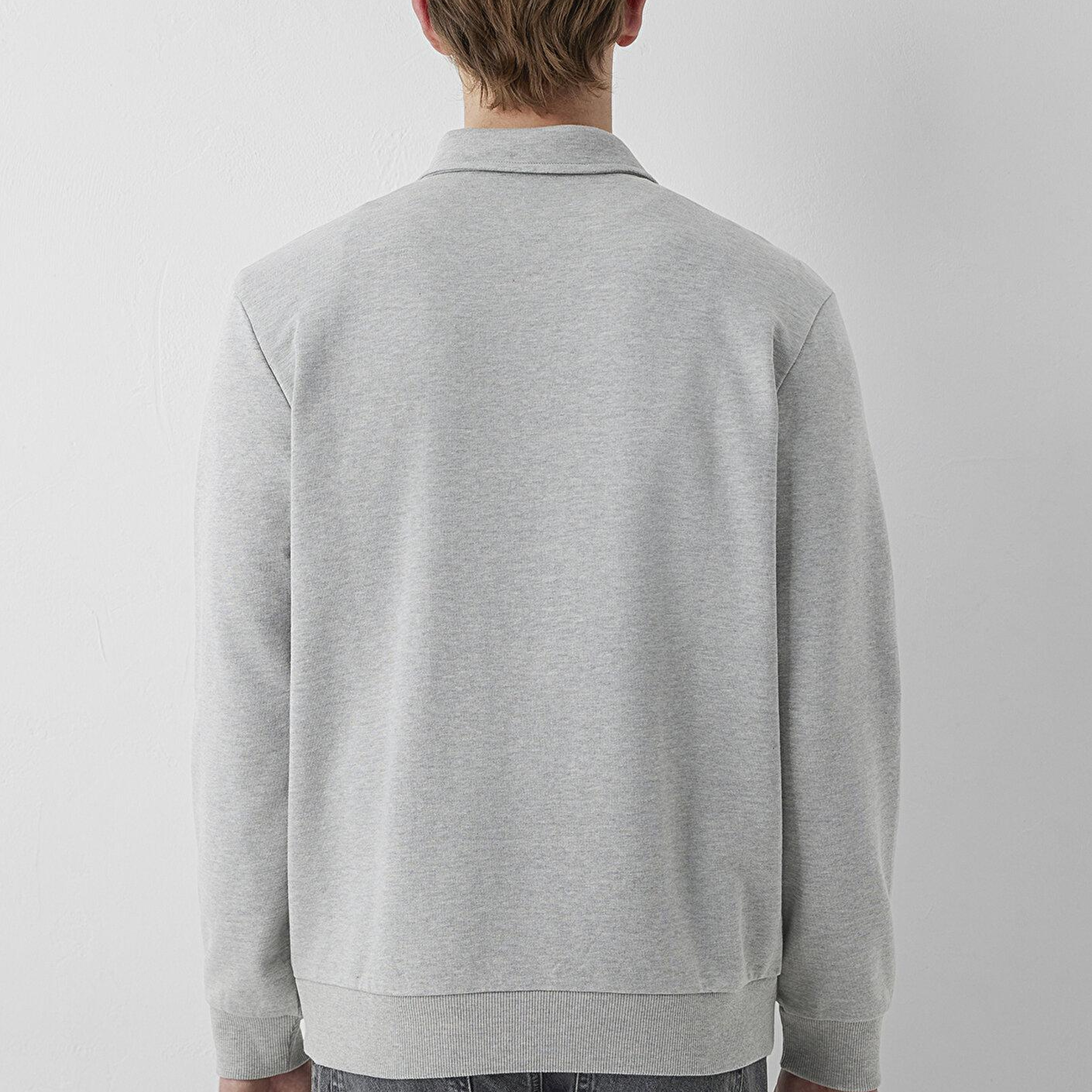 Mavi Yarı Fermuarlı Gri Sweatshirt 0S10622-88467