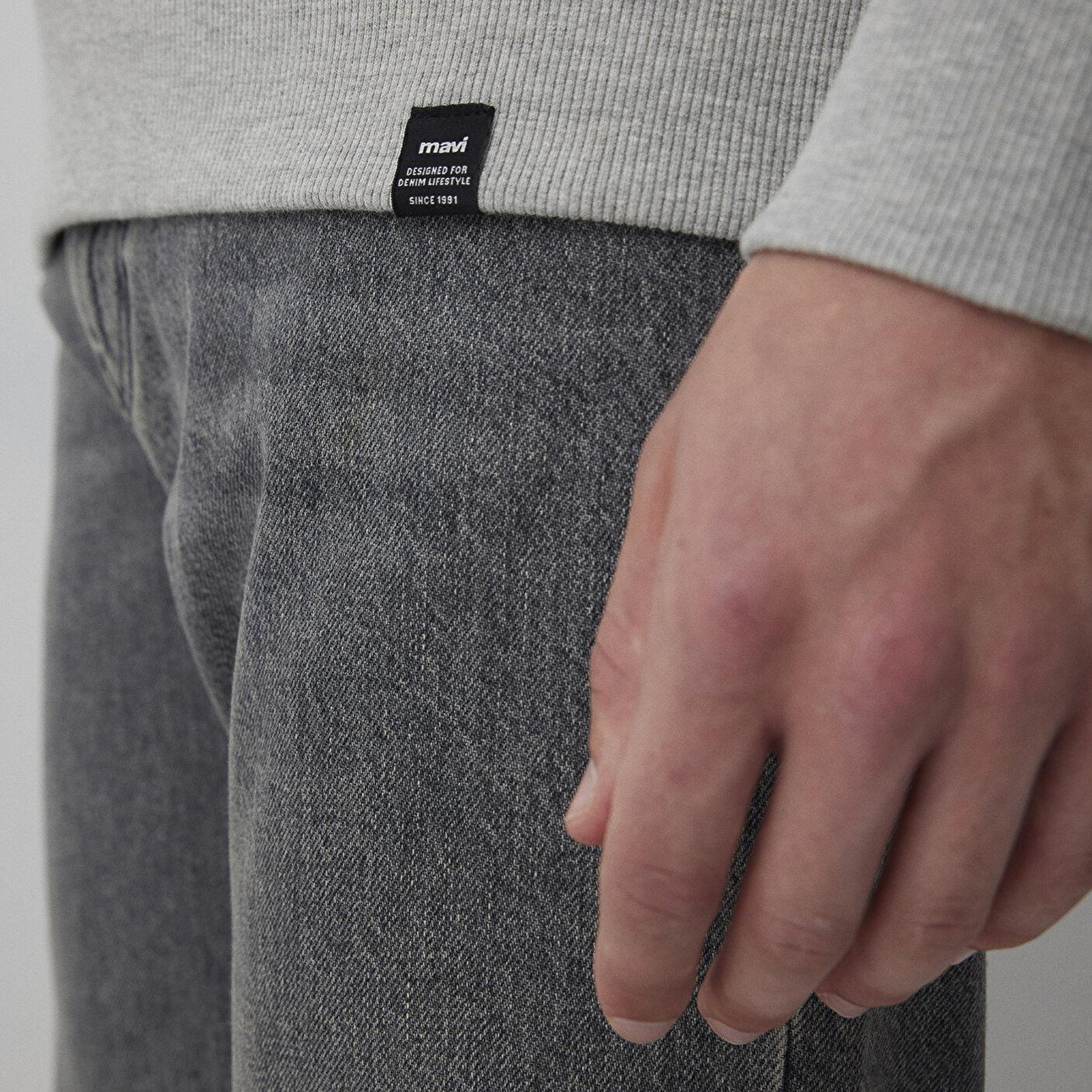 Mavi Yarı Fermuarlı Gri Sweatshirt 0S10622-88467