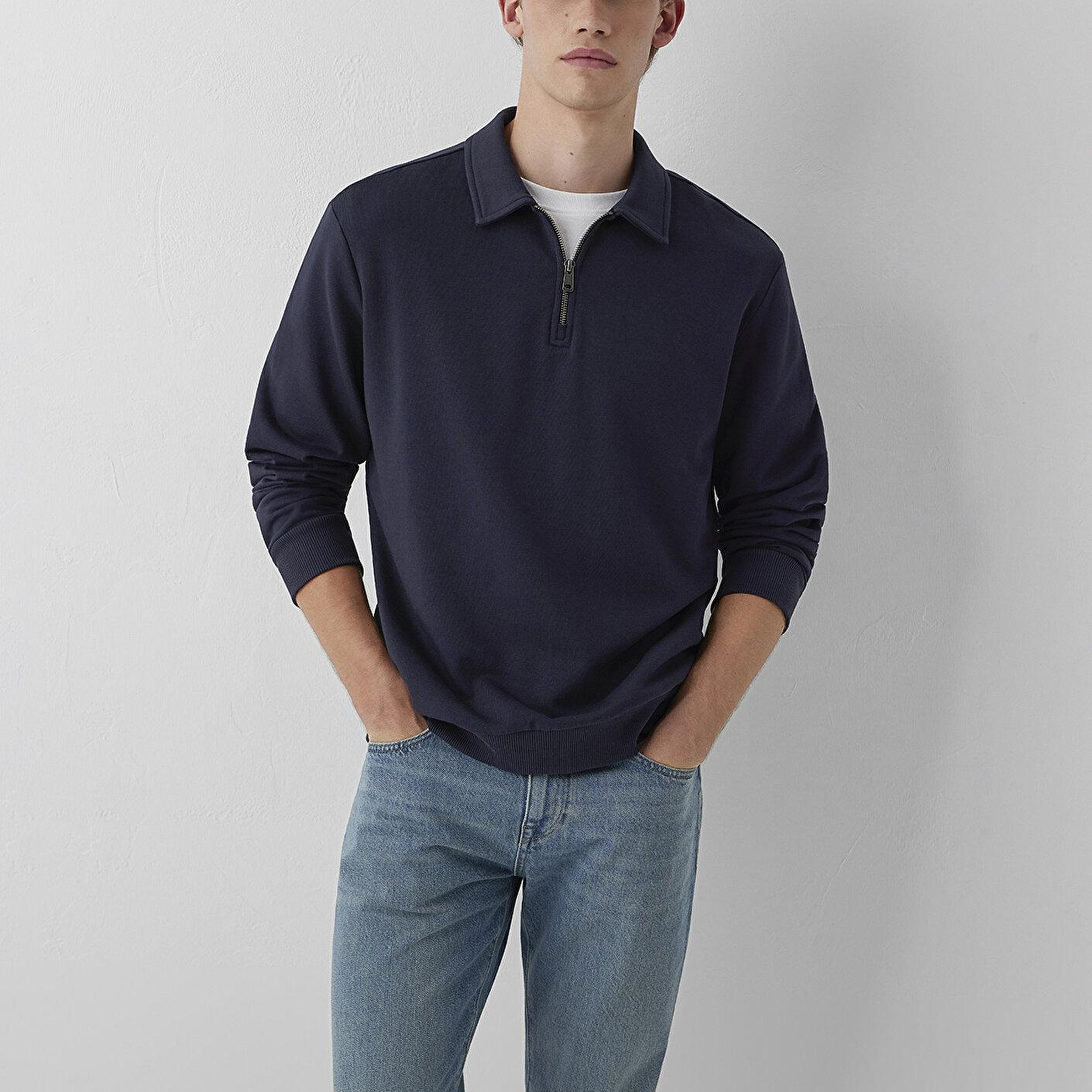 Mavi Yarı Fermuarlı Lacivert Sweatshirt 0S10622-70489