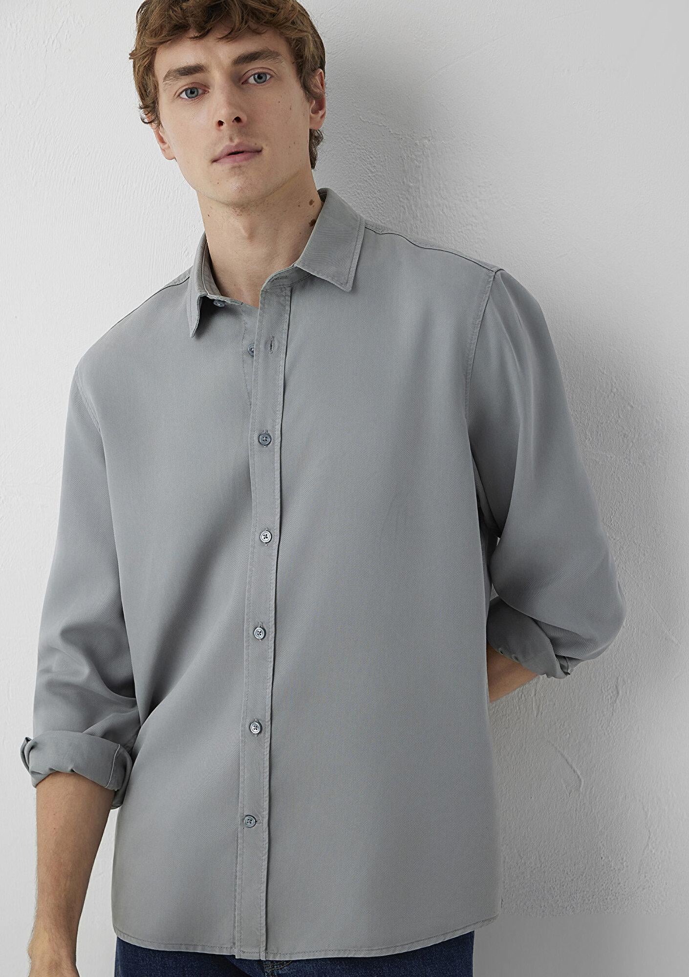 Mavi Gri Gömlek Regular Fit / Normal Kesim 0210818-70118