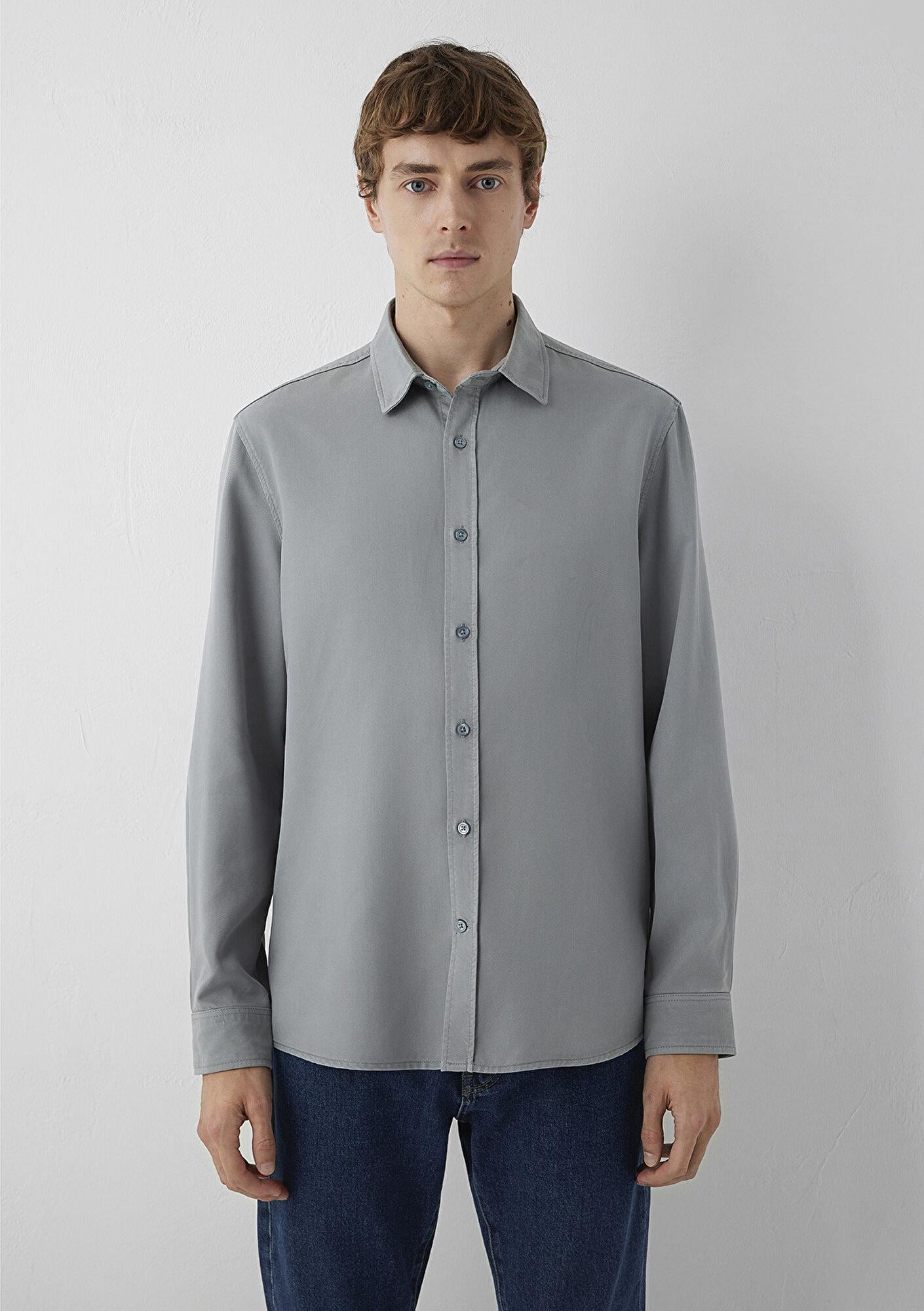 Mavi Gri Gömlek Regular Fit / Normal Kesim 0210818-70118