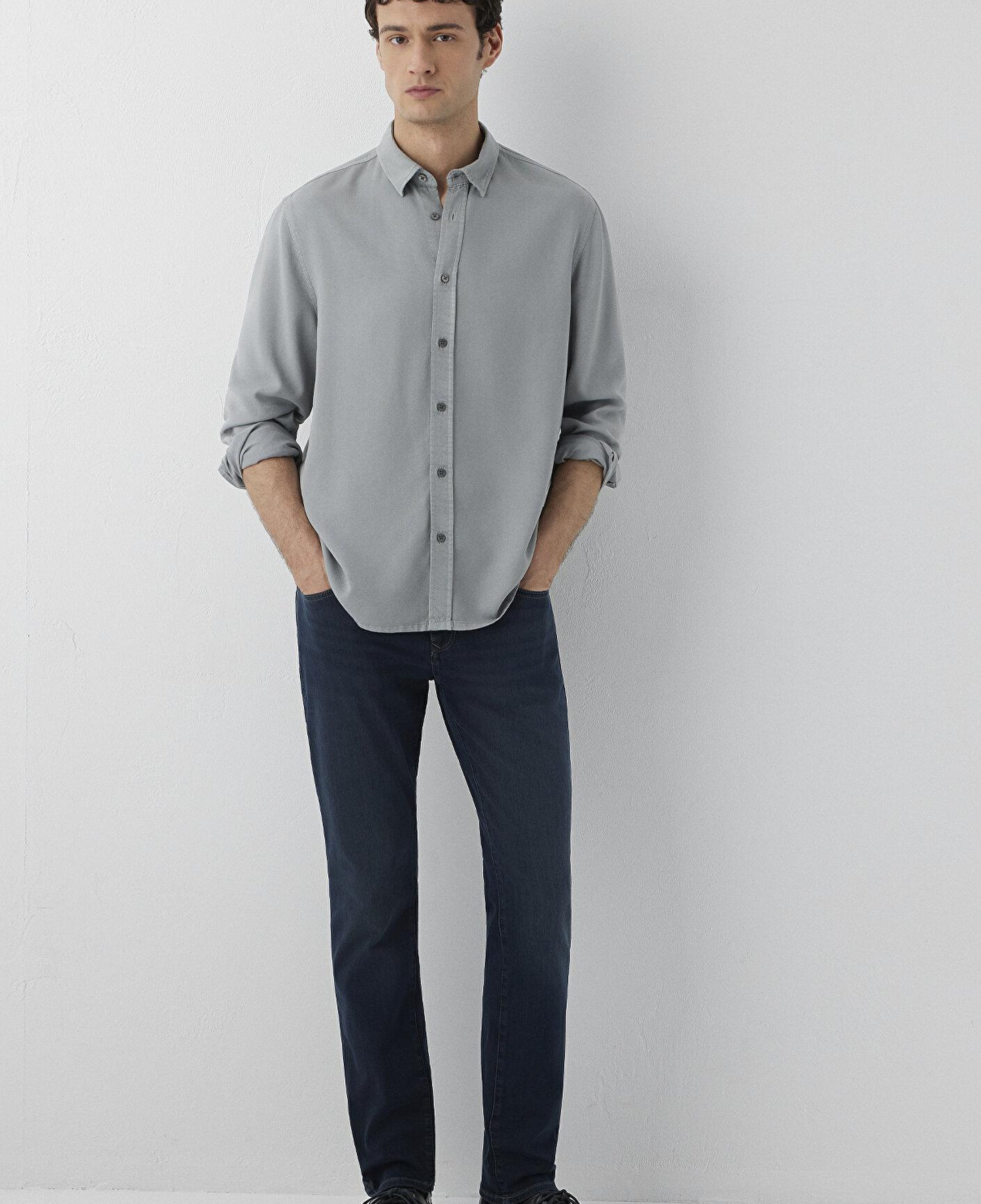 Mavi Gri Gömlek Regular Fit / Normal Kesim 0212068-70098