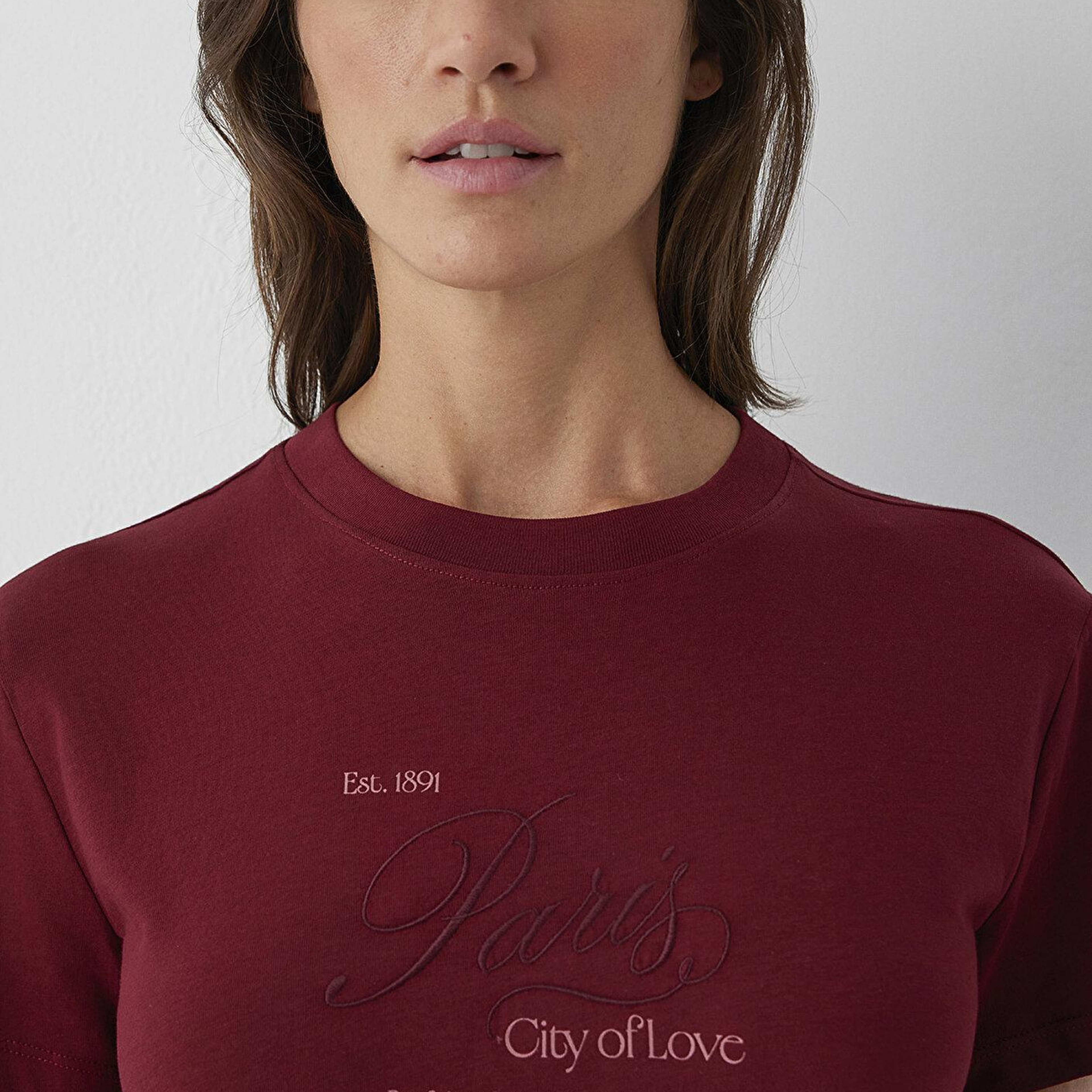 Mavi Paris İşlemeli Kırmızı Tişört Slim Fit / Dar Kesim 1614259-85633