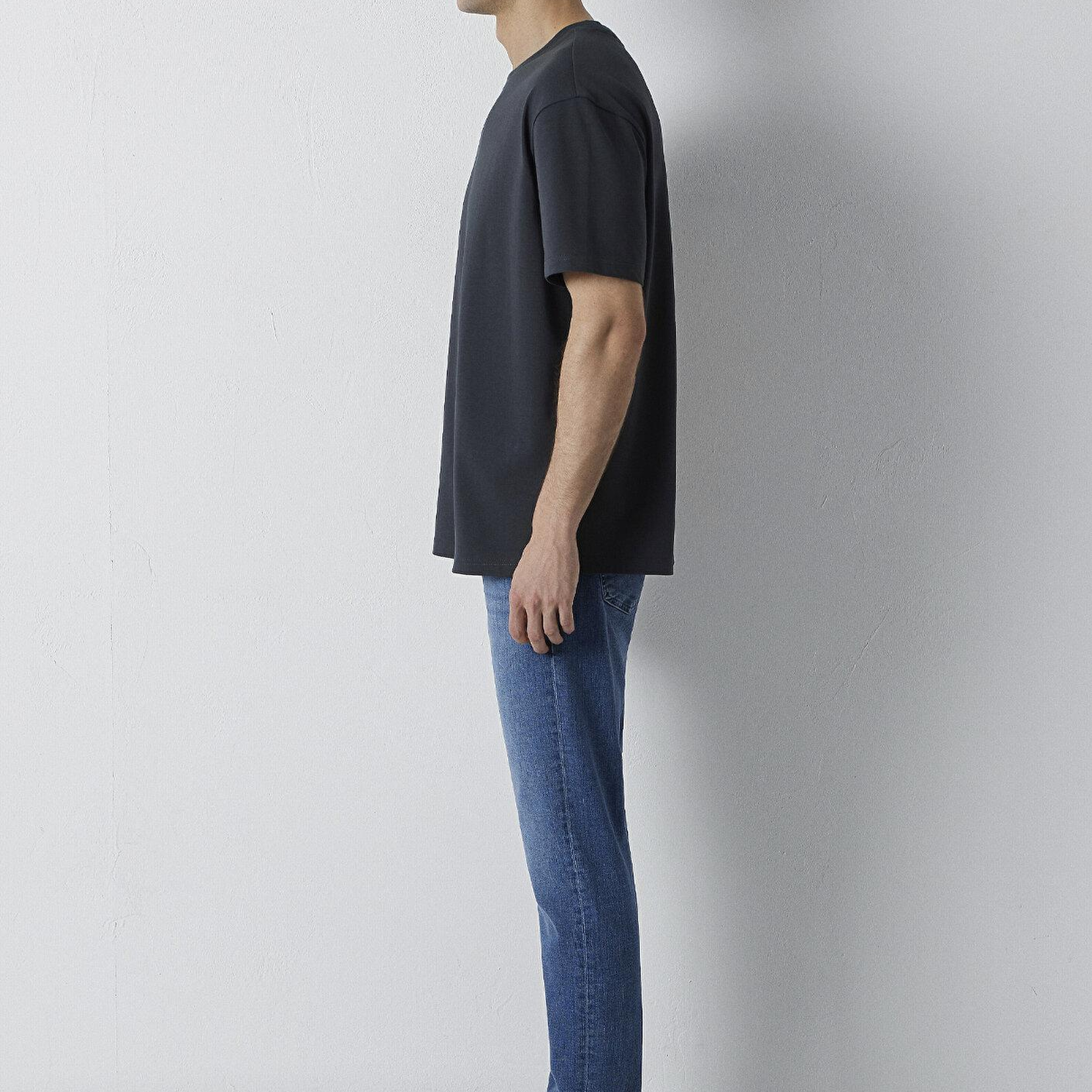 Mavi Antrasit Basic Tişört Loose Fit / Bol Rahat Kesim 0611596-91268