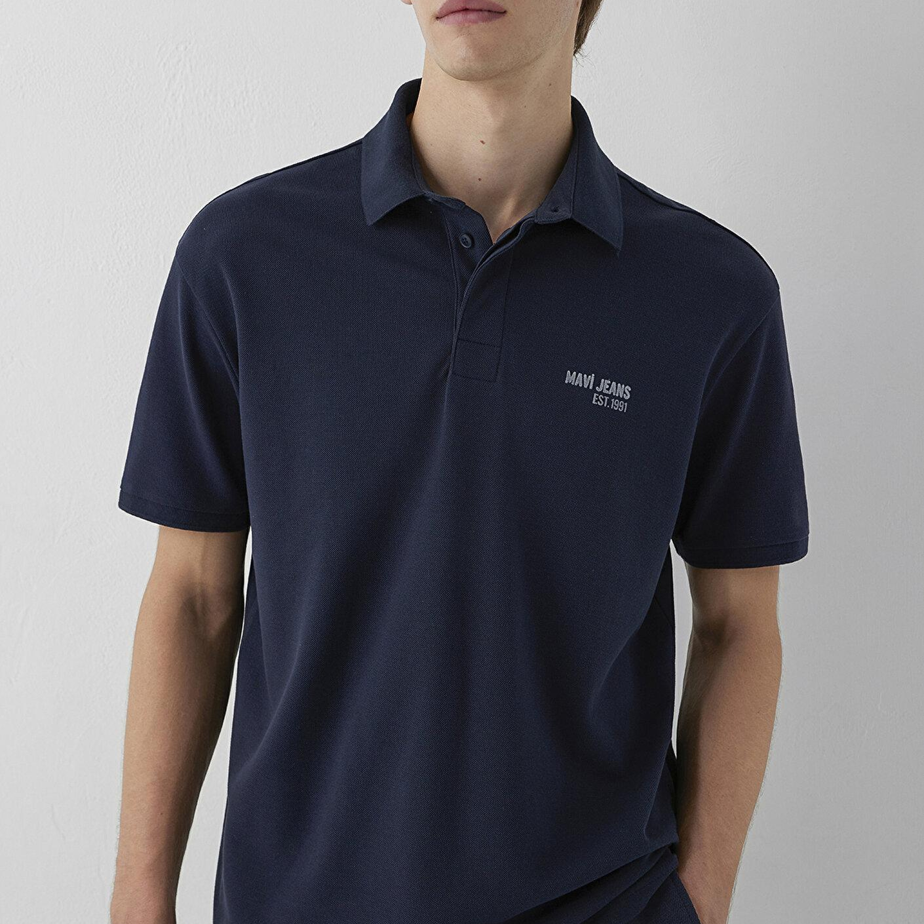 Mavi Lacivert Polo Tişört Loose Fit / Bol Rahat Kesim 0613494-70490
