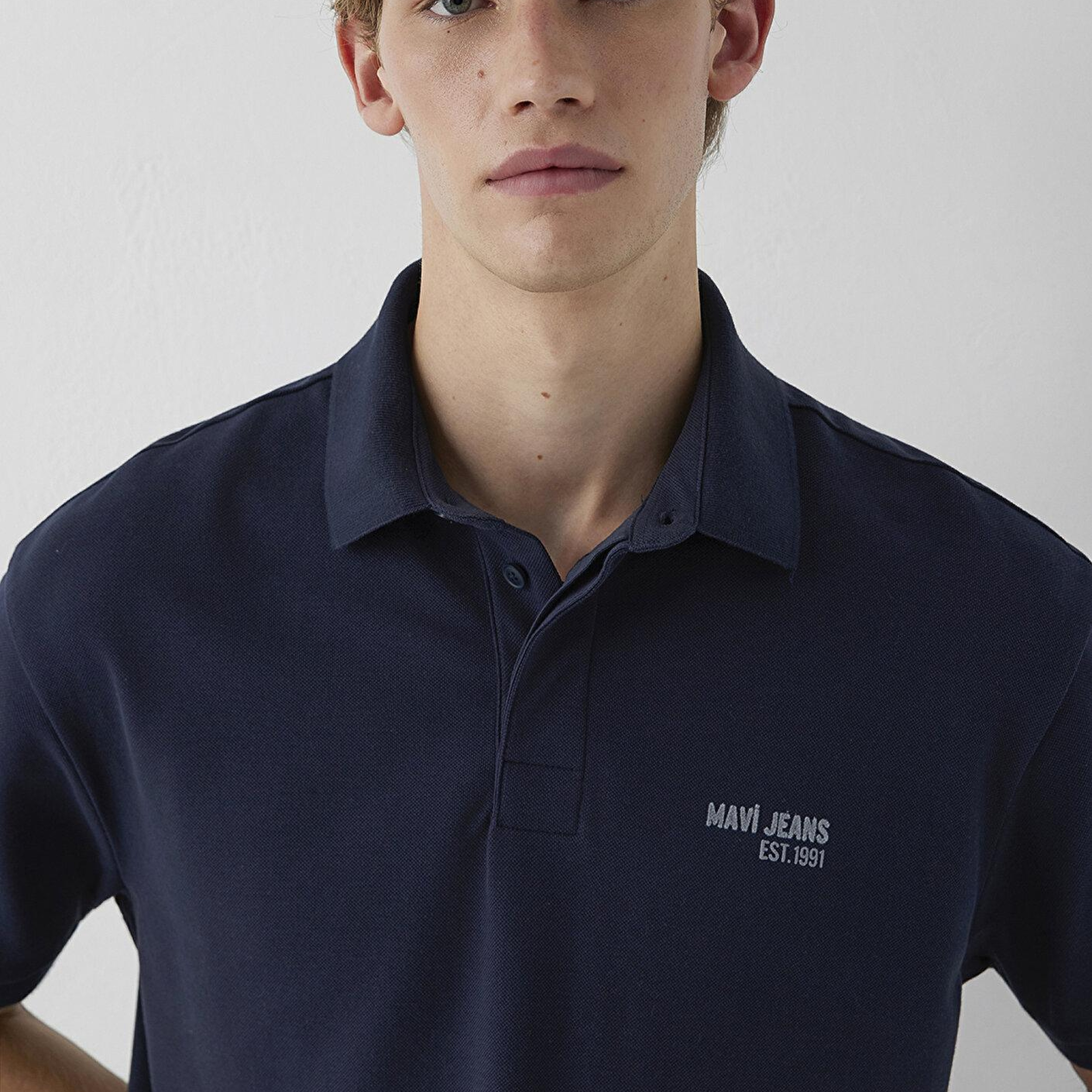 Mavi Lacivert Polo Tişört Loose Fit / Bol Rahat Kesim 0613494-70490