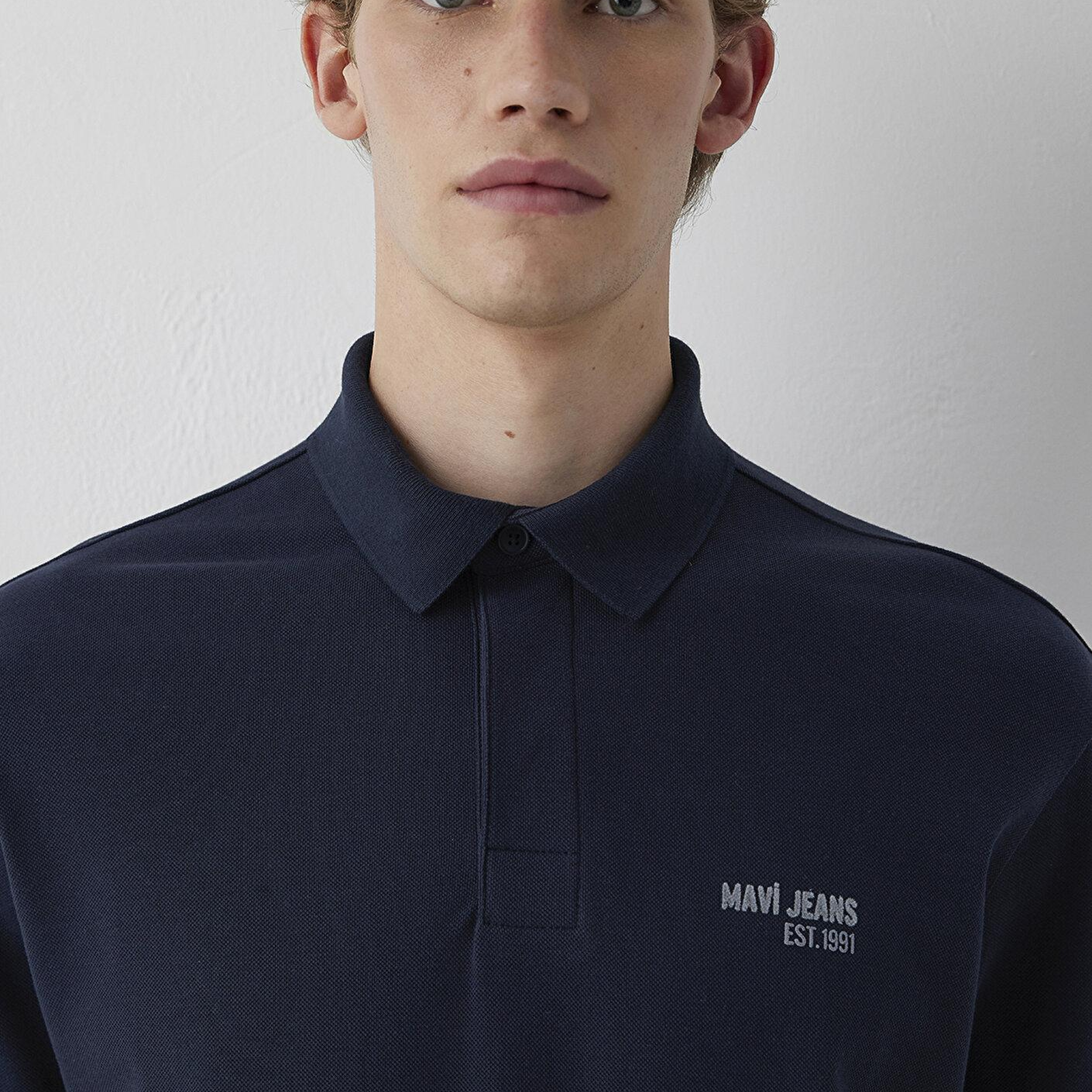 Mavi Lacivert Polo Tişört Loose Fit / Bol Rahat Kesim 0613494-70490