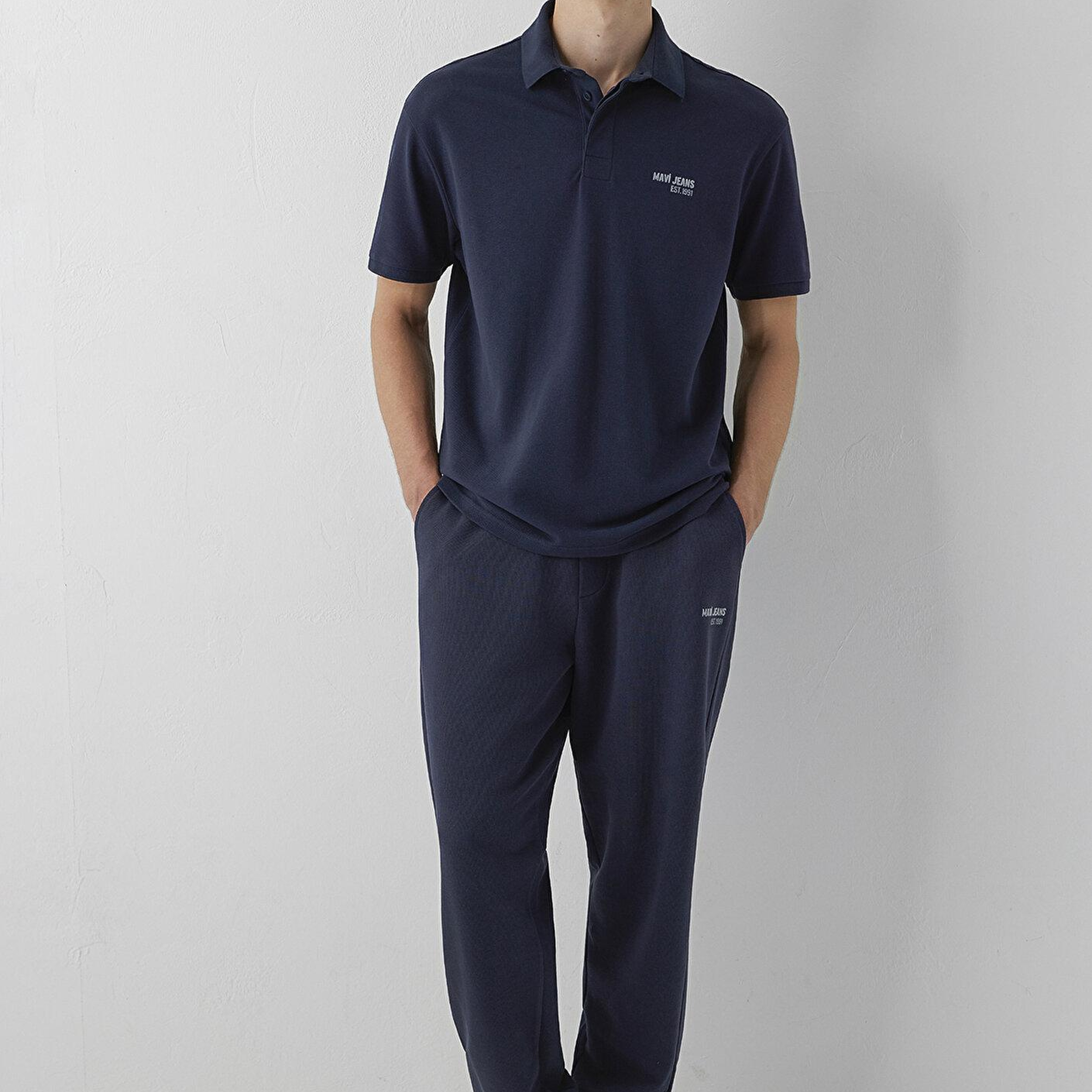 Mavi Lacivert Polo Tişört Loose Fit / Bol Rahat Kesim 0613494-70490