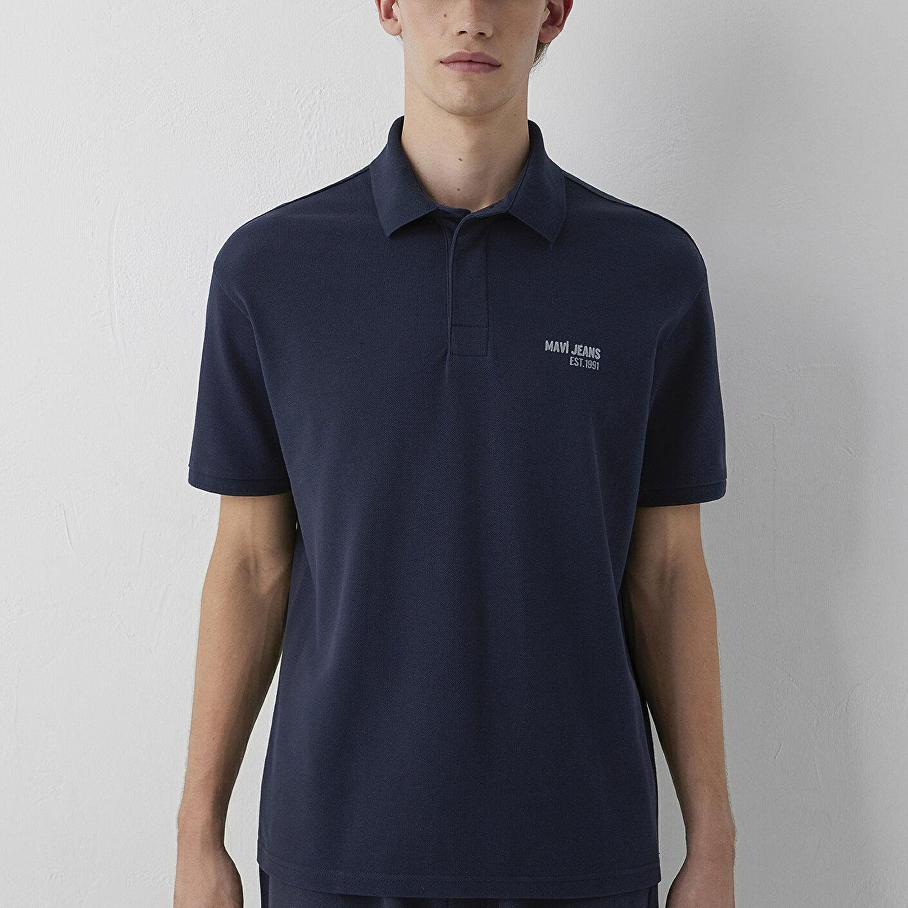 Mavi Lacivert Polo Tişört Loose Fit / Bol Rahat Kesim 0613494-70490
