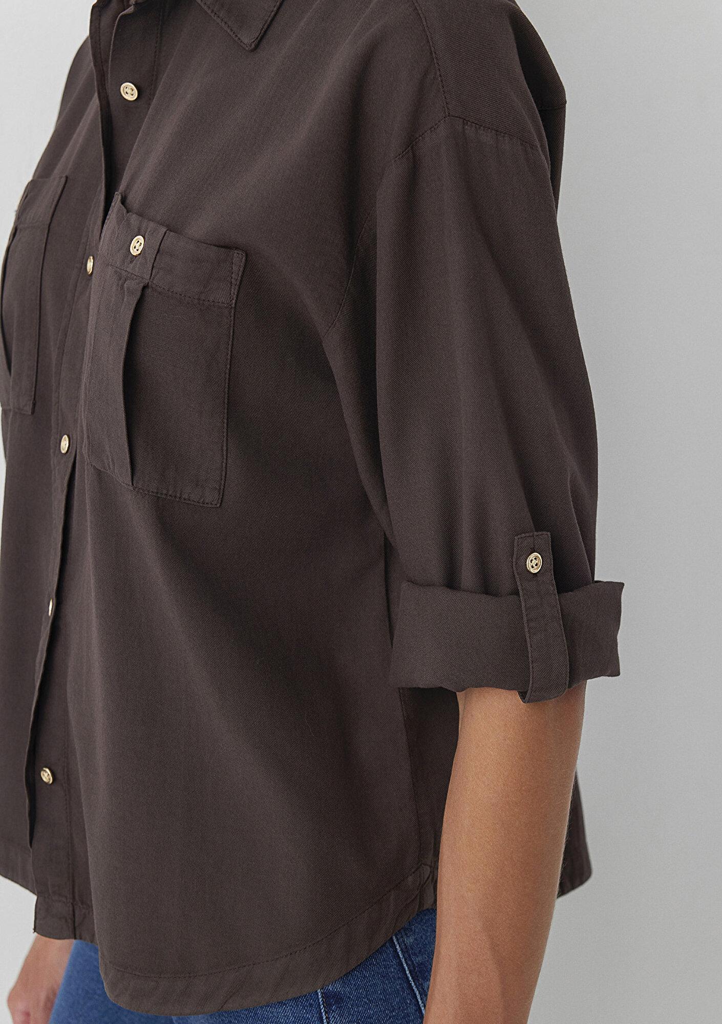 Mavi Kahverengi Gömlek Loose Fit / Bol Rahat Kesim 1211383-70240