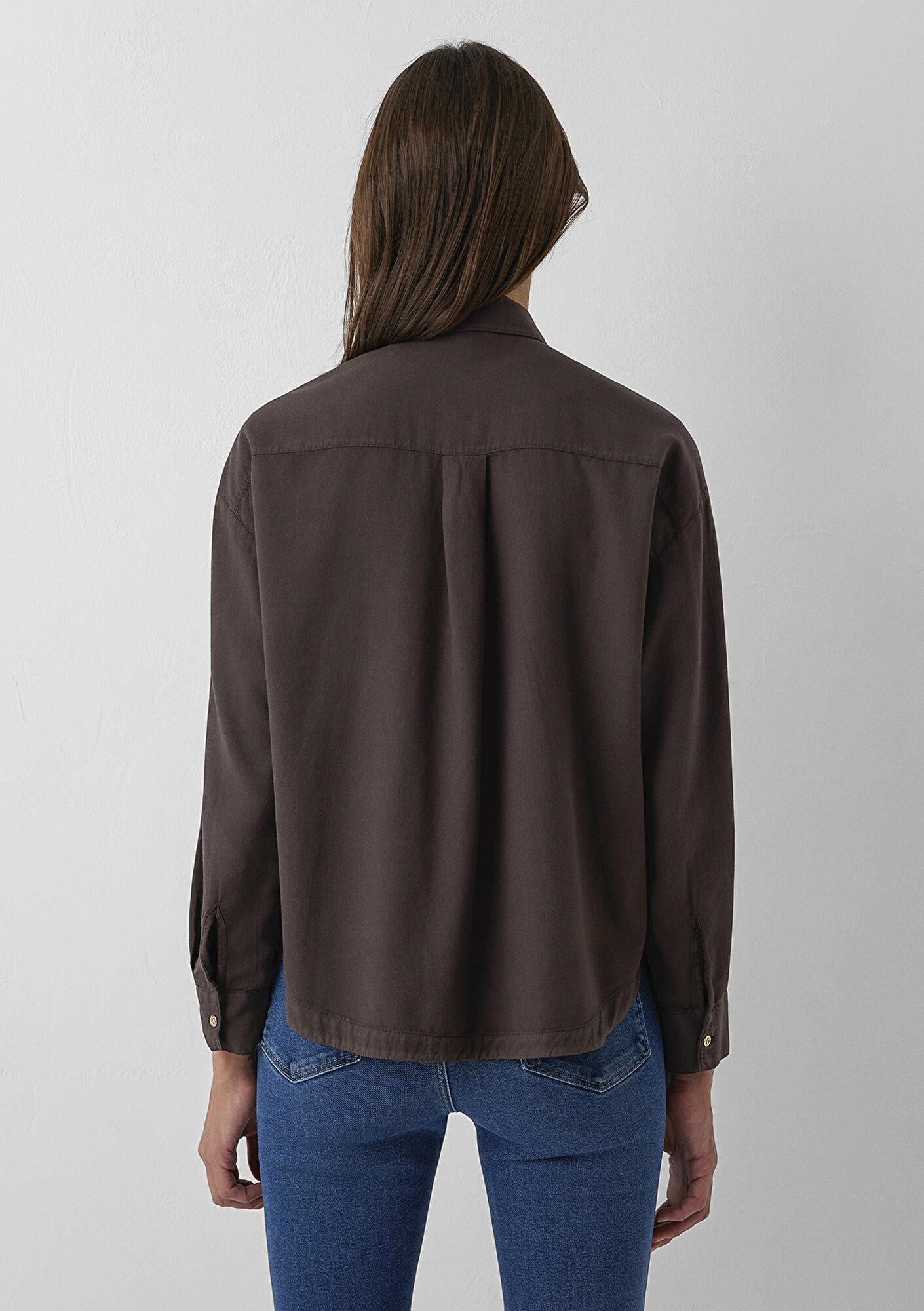 Mavi Kahverengi Gömlek Loose Fit / Bol Rahat Kesim 1211383-70240