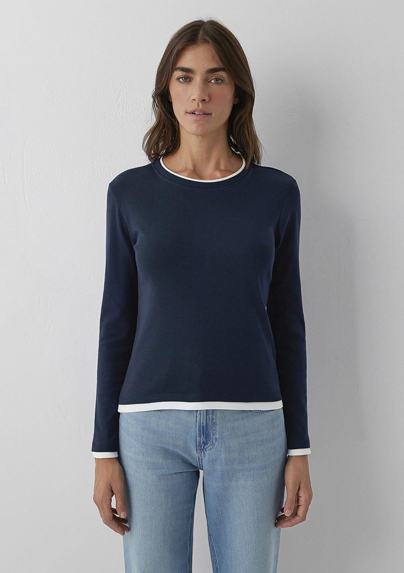 Mavi Lacivert Tişört Slim Fit / Dar Kesim 1614184-90372