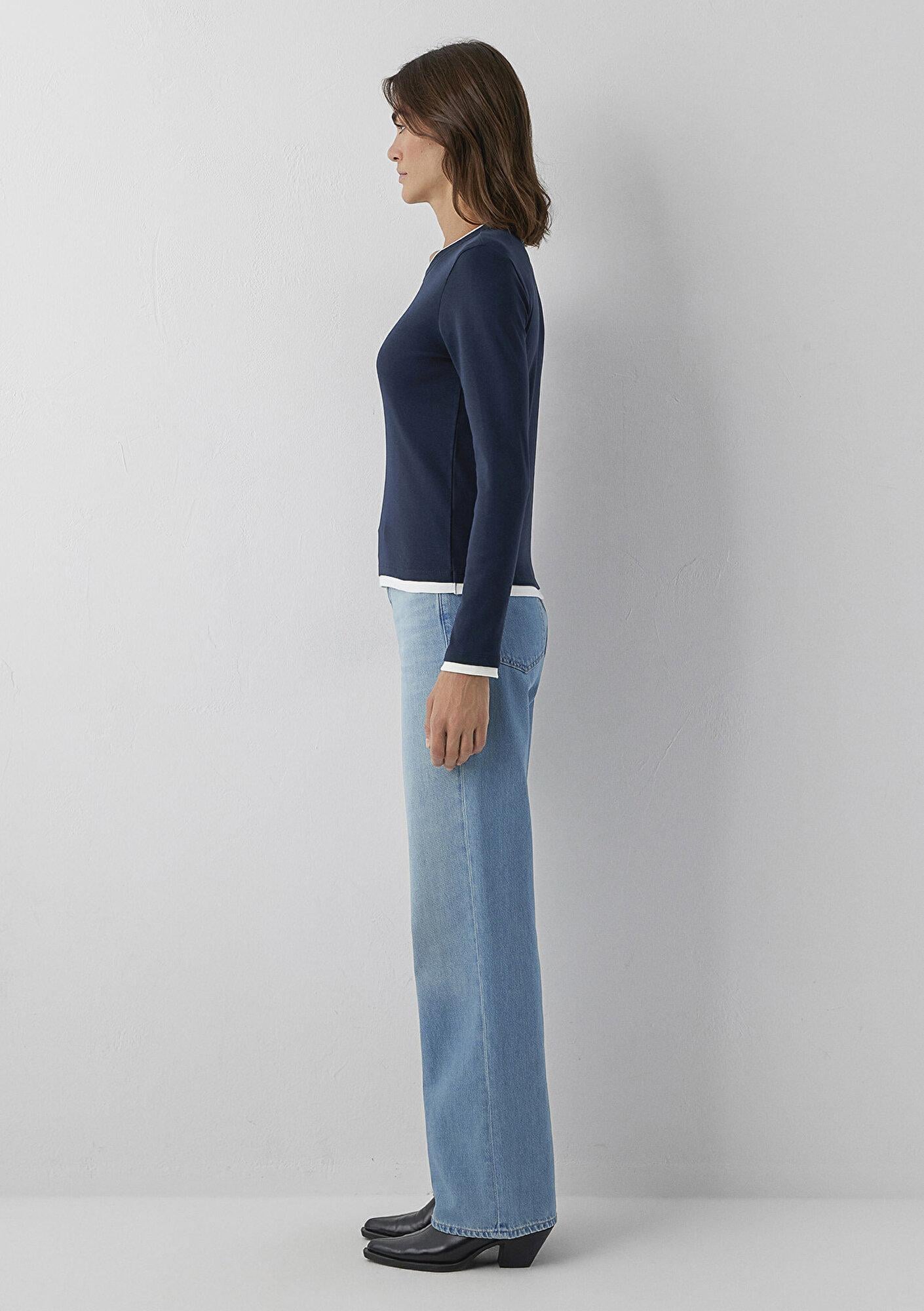 Mavi Lacivert Tişört Slim Fit / Dar Kesim 1614184-90372