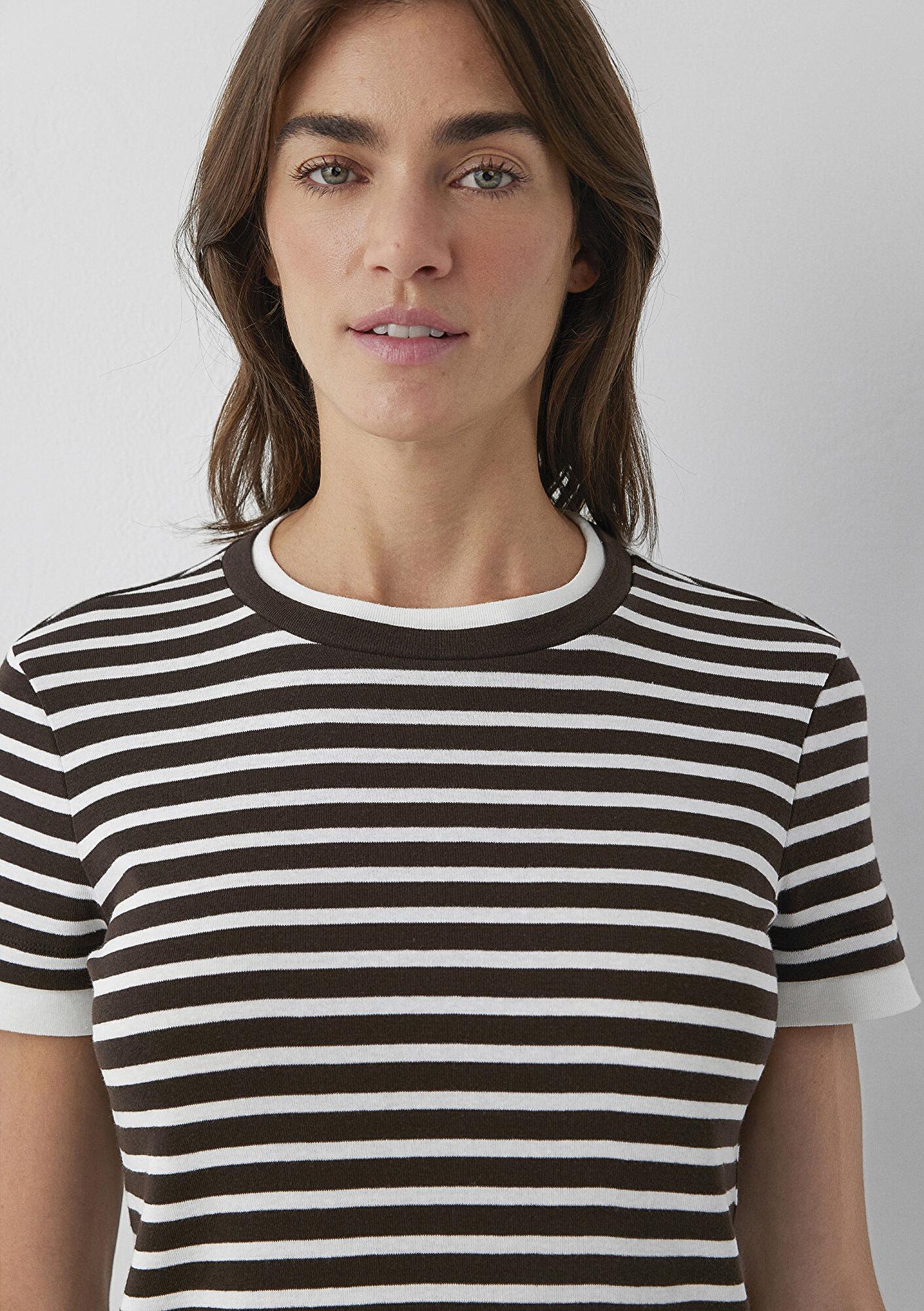 Mavi Çizgili Tişört Slim Fit / Dar Kesim 1614185-91619