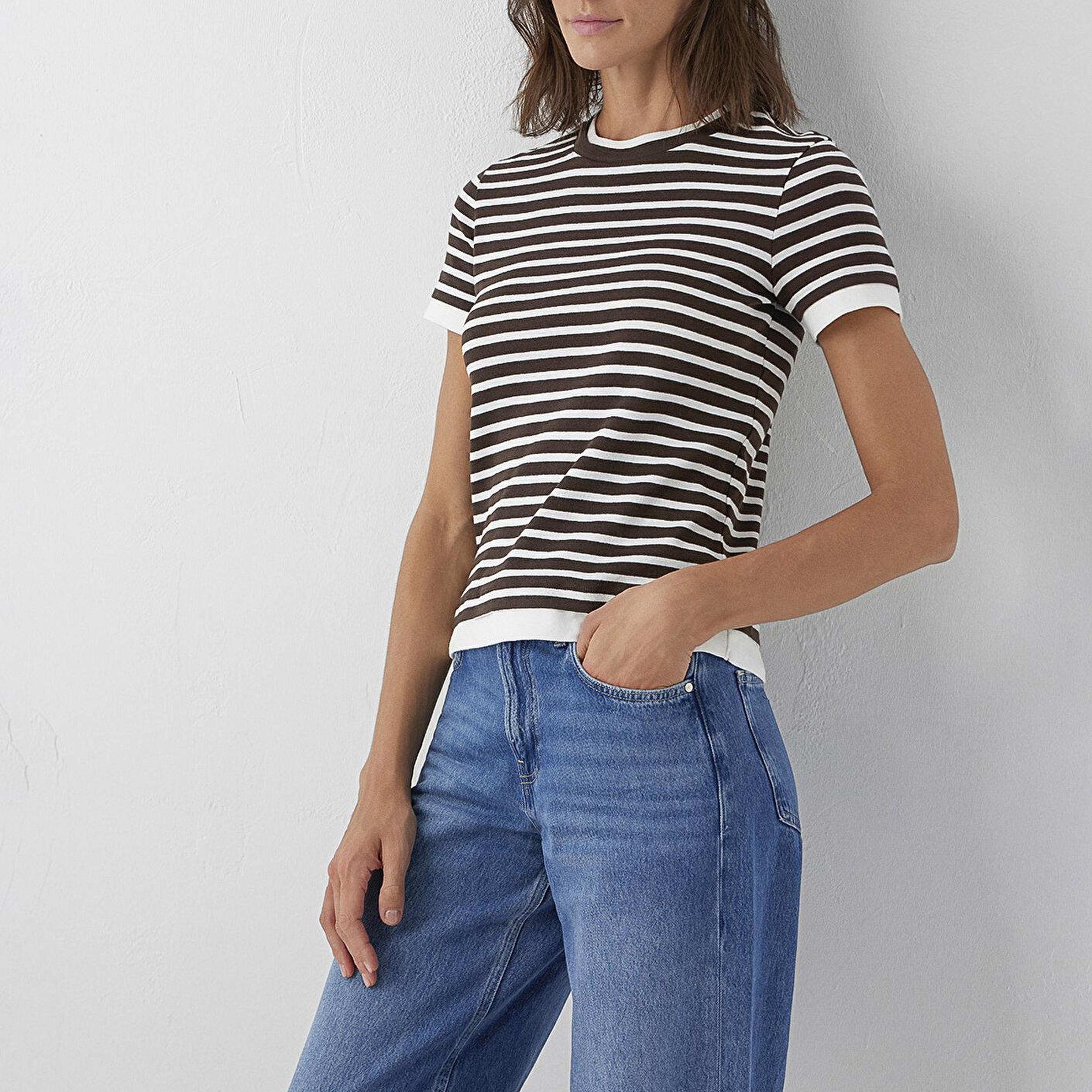 Mavi Çizgili Tişört Slim Fit / Dar Kesim 1614185-91619
