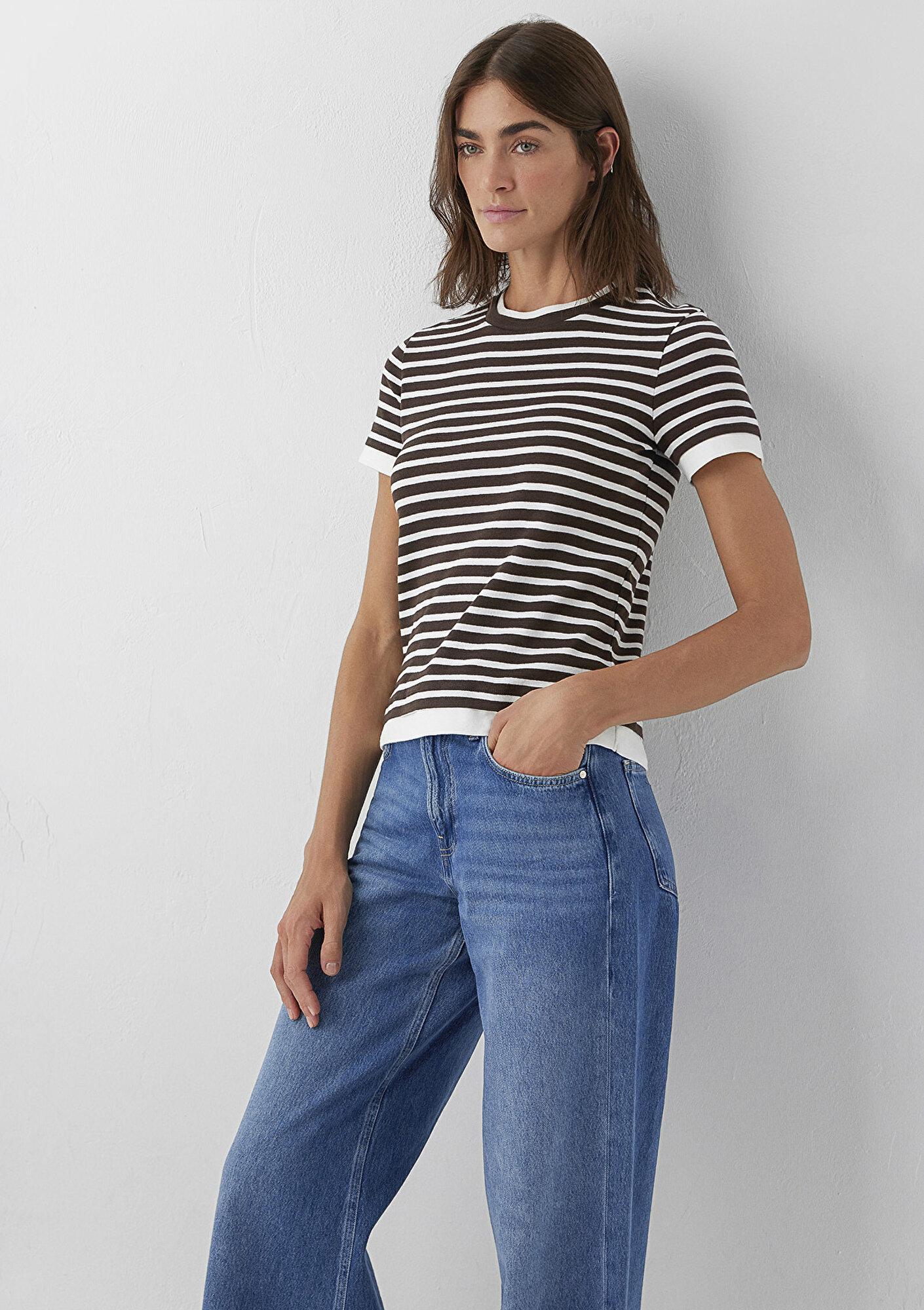 Mavi Çizgili Tişört Slim Fit / Dar Kesim 1614185-91619