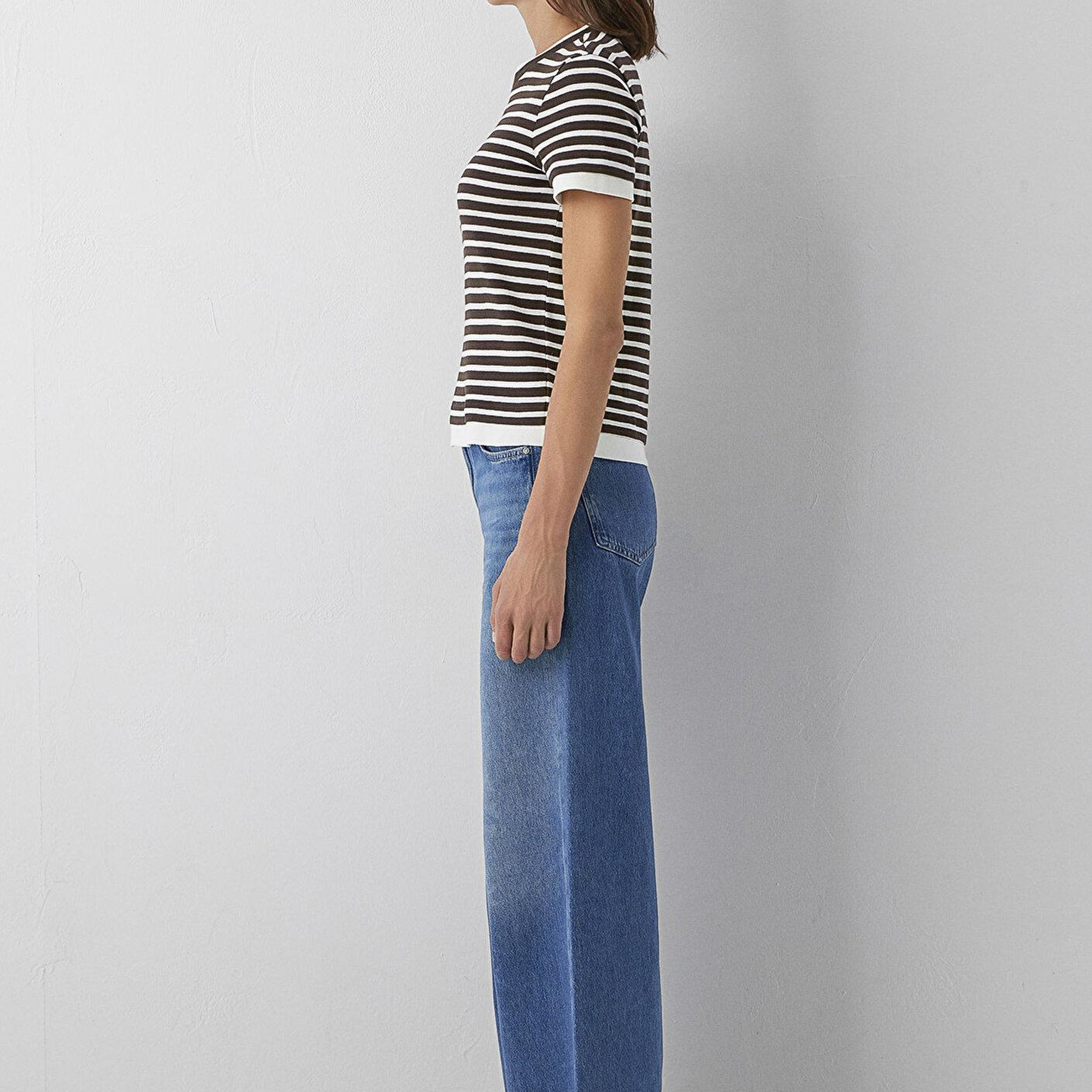 Mavi Çizgili Tişört Slim Fit / Dar Kesim 1614185-91619