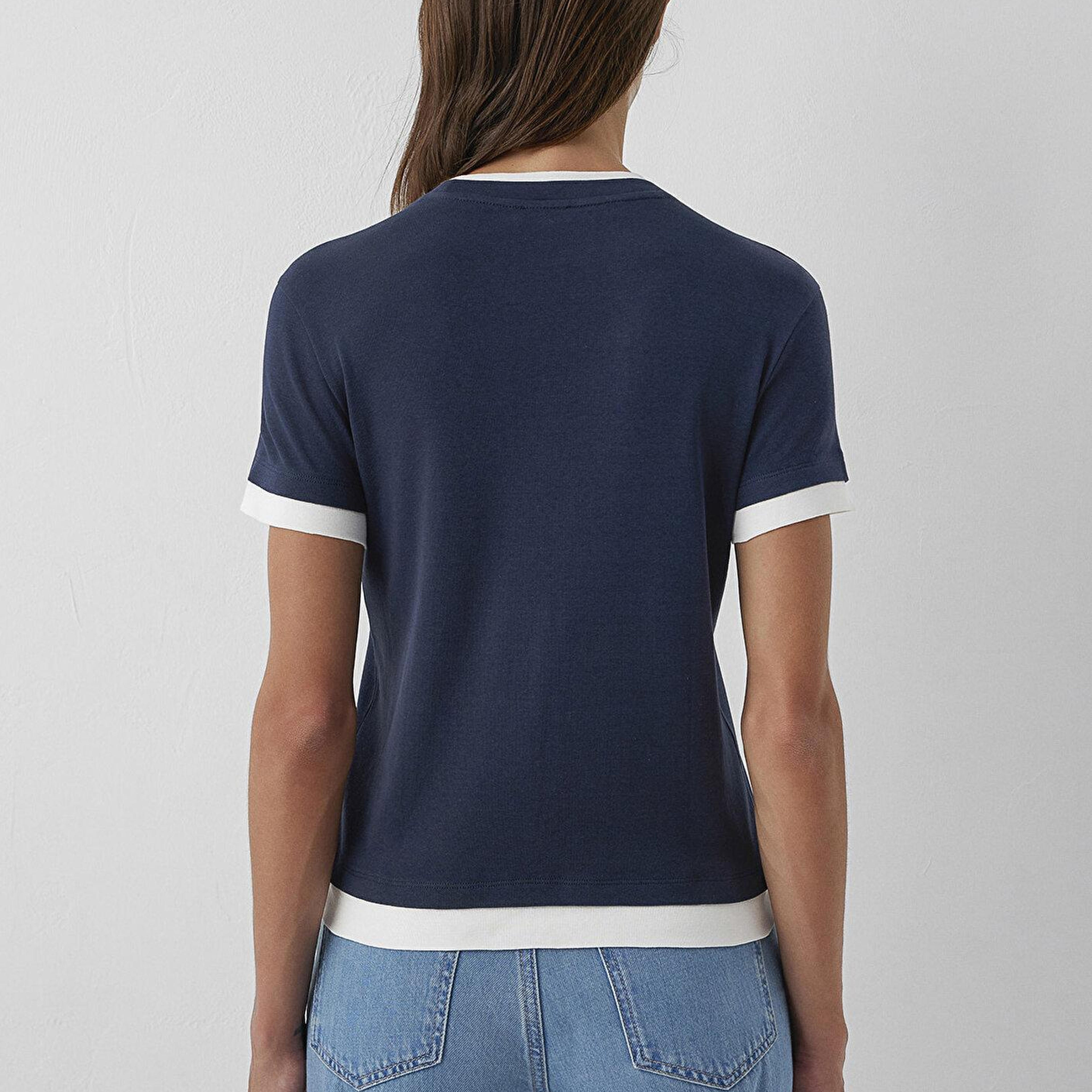 Mavi Lacivert Tişört Slim Fit / Dar Kesim 1614185-90372