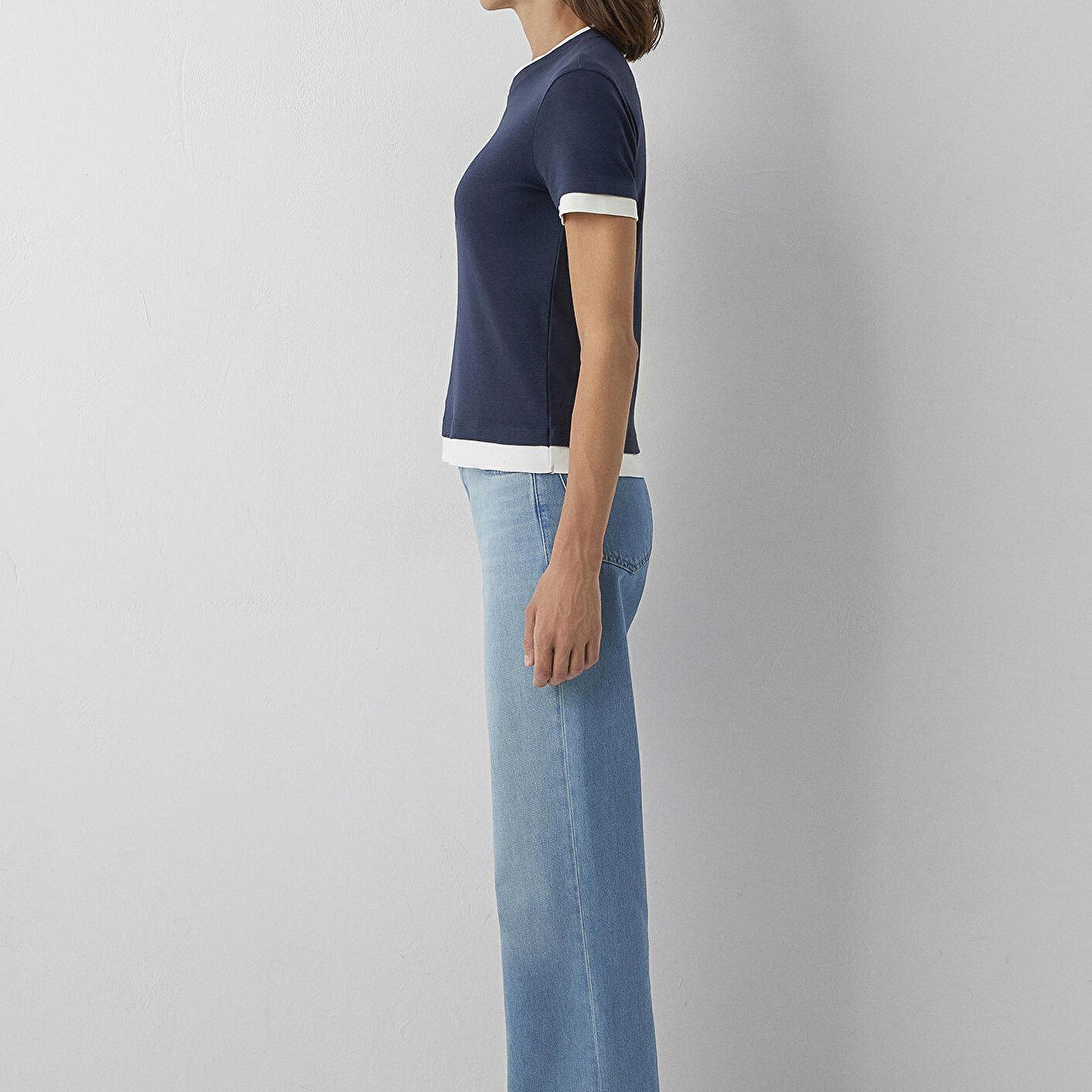 Mavi Lacivert Tişört Slim Fit / Dar Kesim 1614185-90372