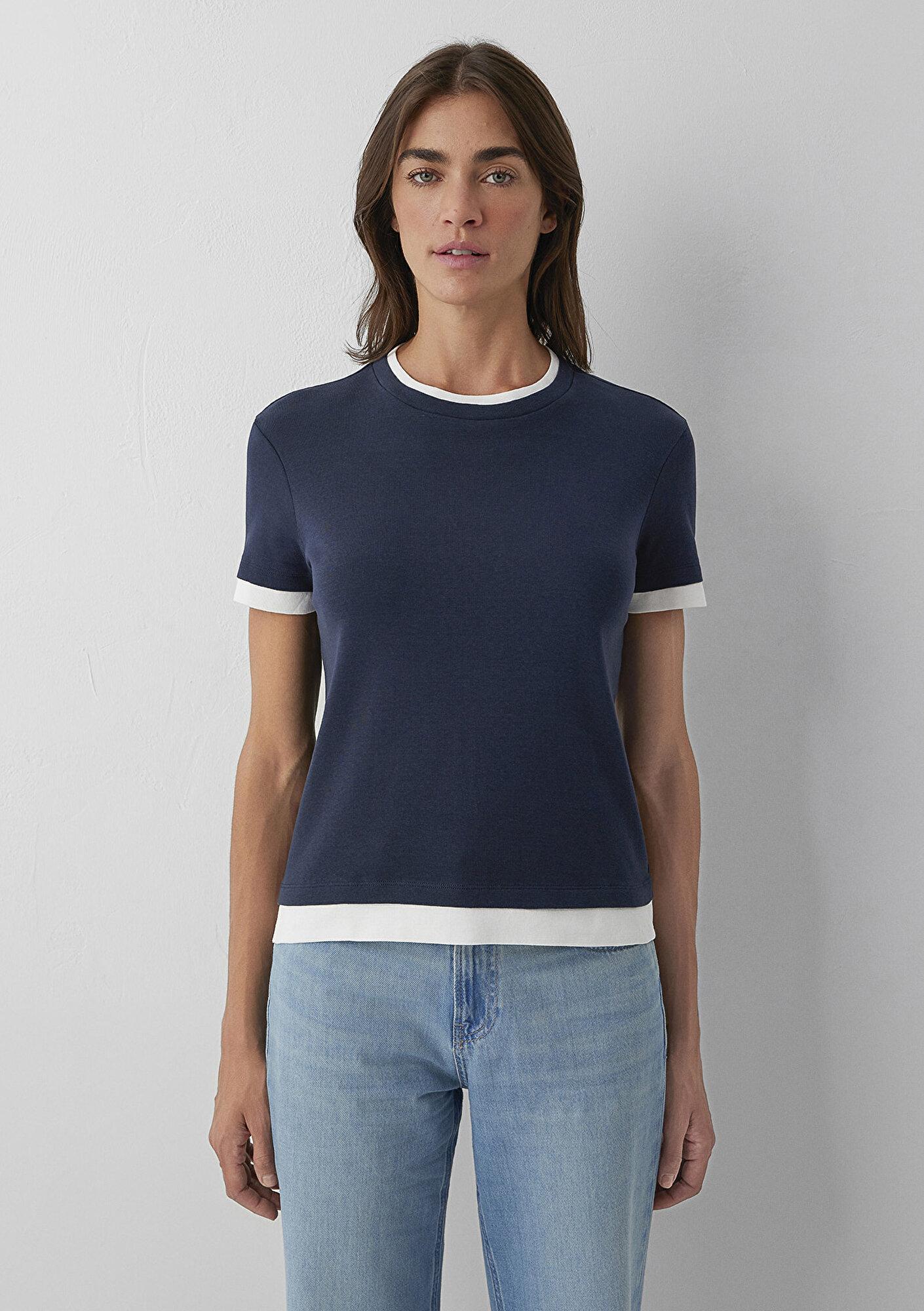 Mavi Lacivert Tişört Slim Fit / Dar Kesim 1614185-90372