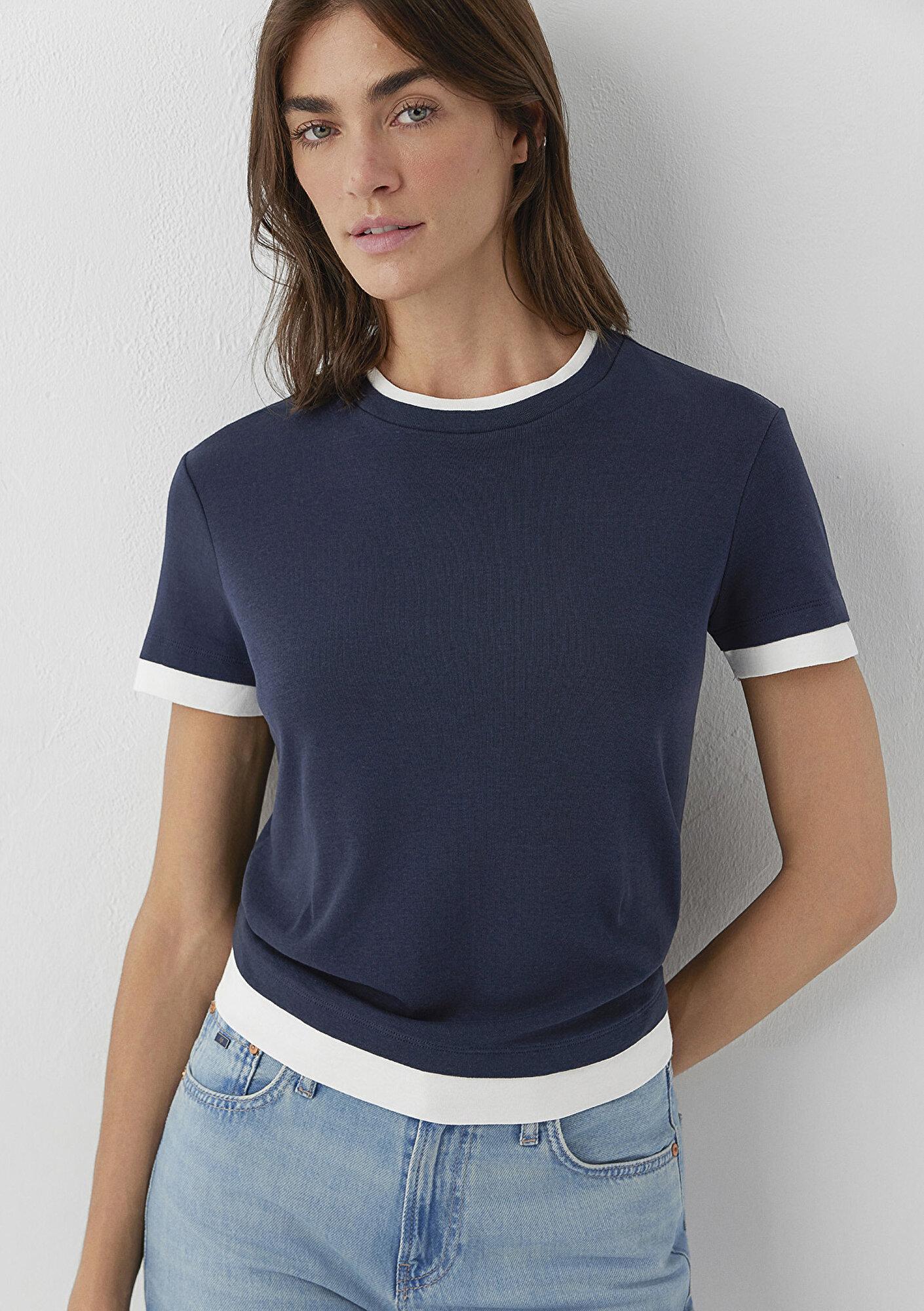 Mavi Lacivert Tişört Slim Fit / Dar Kesim 1614185-90372