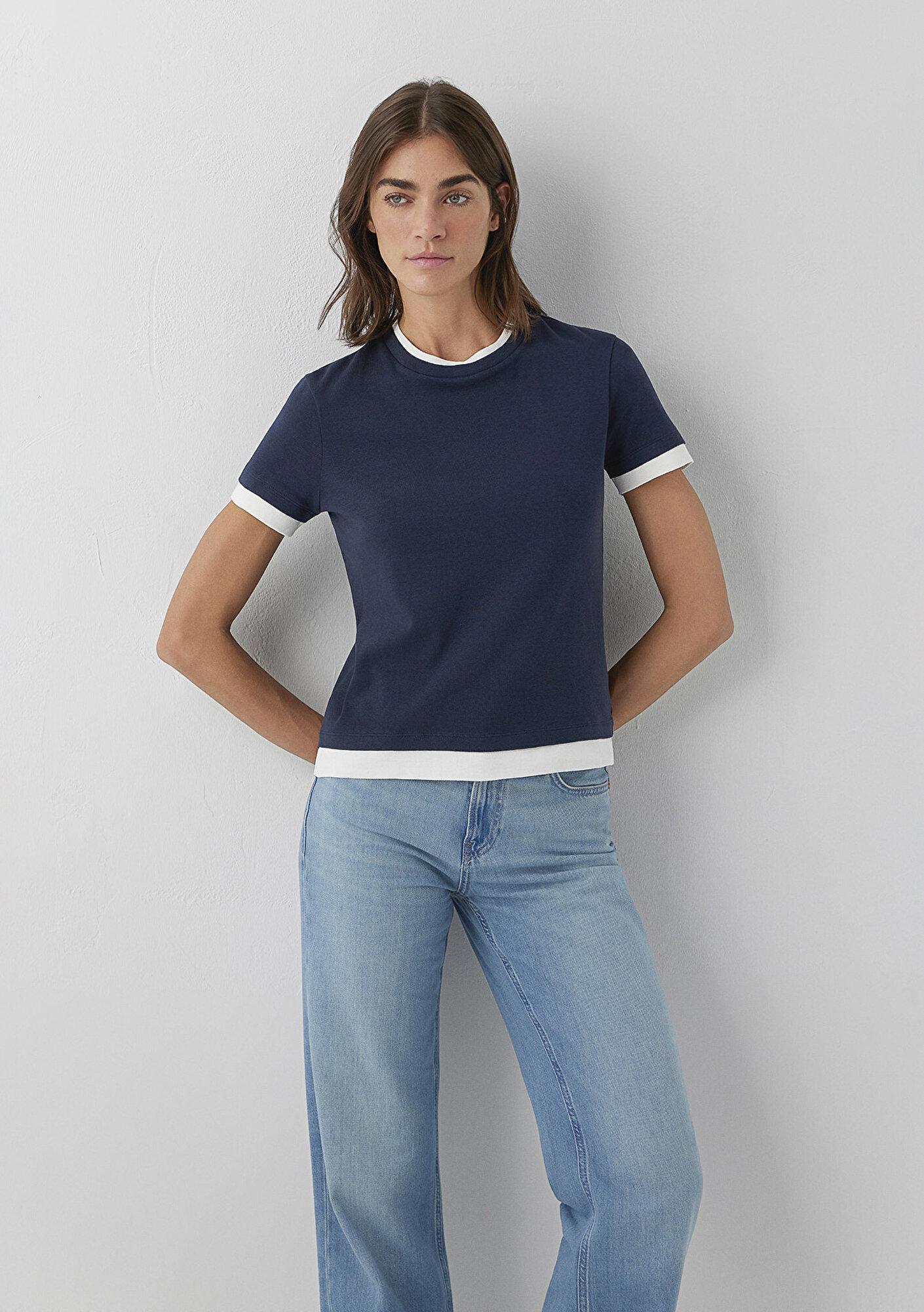Mavi Lacivert Tişört Slim Fit / Dar Kesim 1614185-90372
