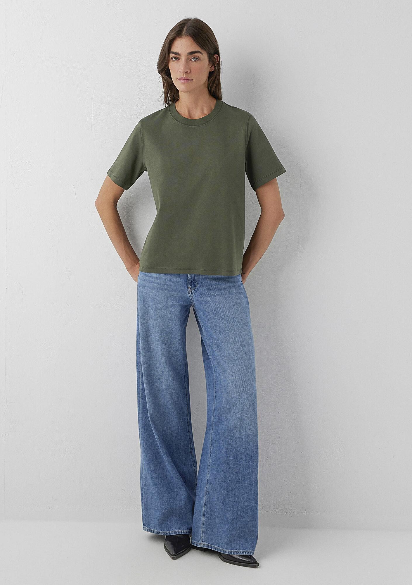 Mavi Yeşil Basic Tişört Loose Fit / Bol Rahat Kesim 1613820-80714