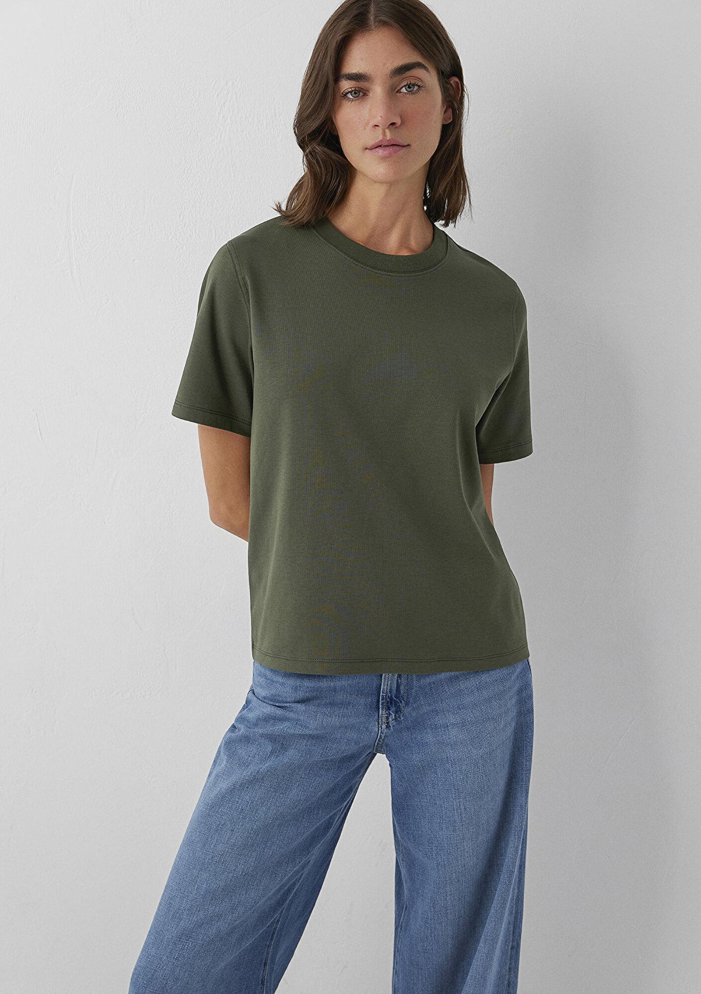 Mavi Yeşil Basic Tişört Loose Fit / Bol Rahat Kesim 1613820-80714