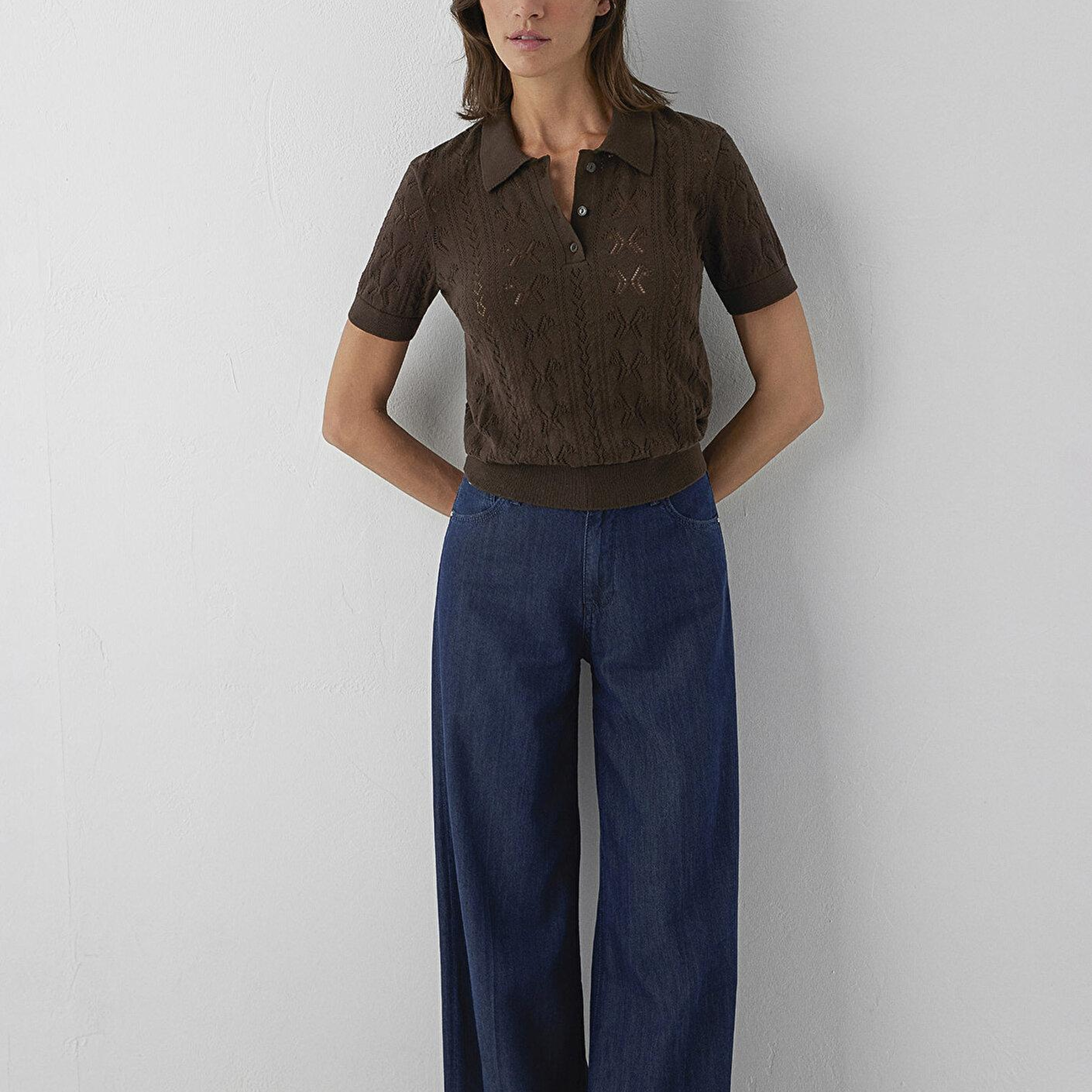 Mavi Kahverengi Kazak Slim Fit / Dar Kesim 1710989-70236