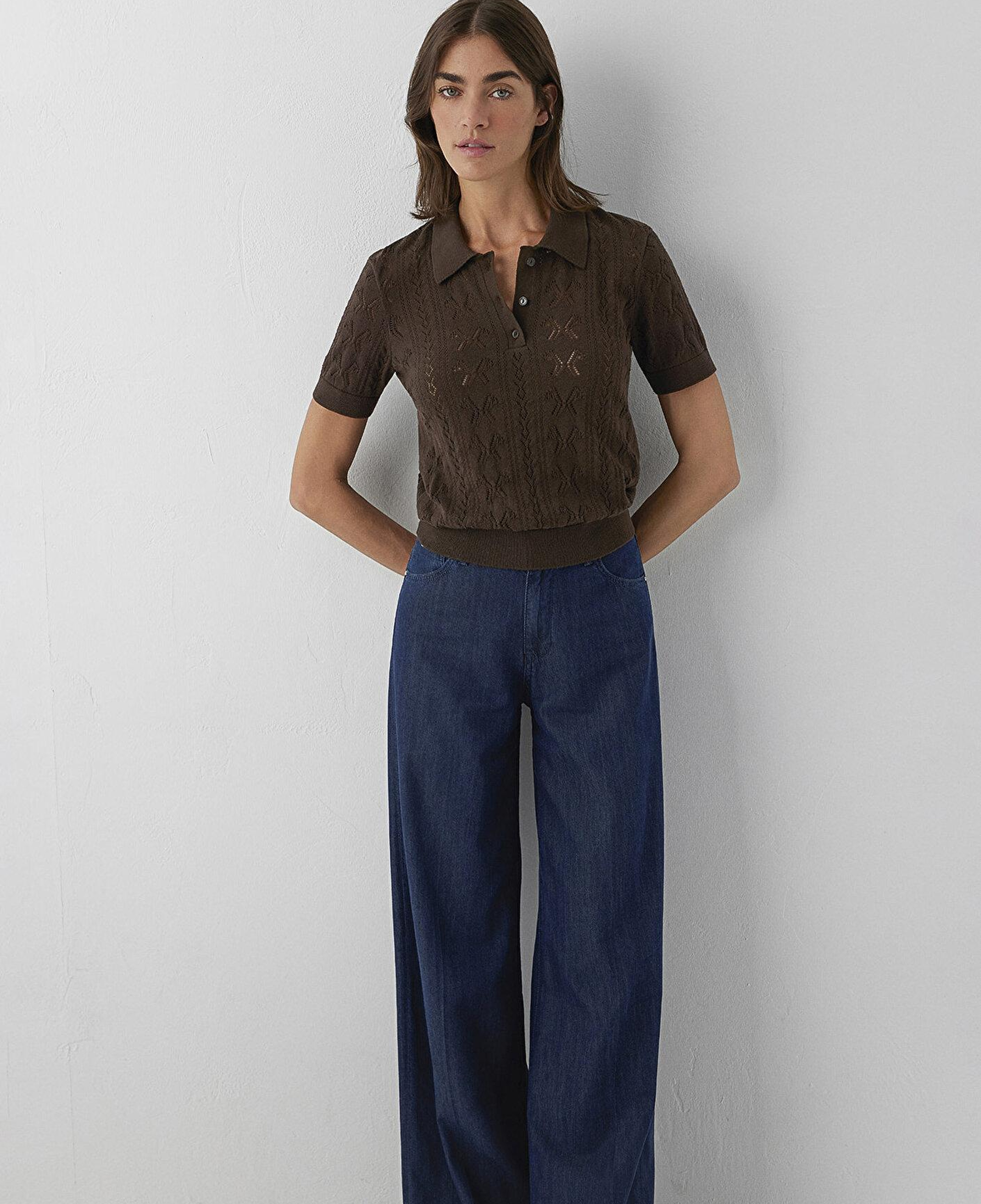 Mavi Kahverengi Kazak Slim Fit / Dar Kesim 1710989-70236