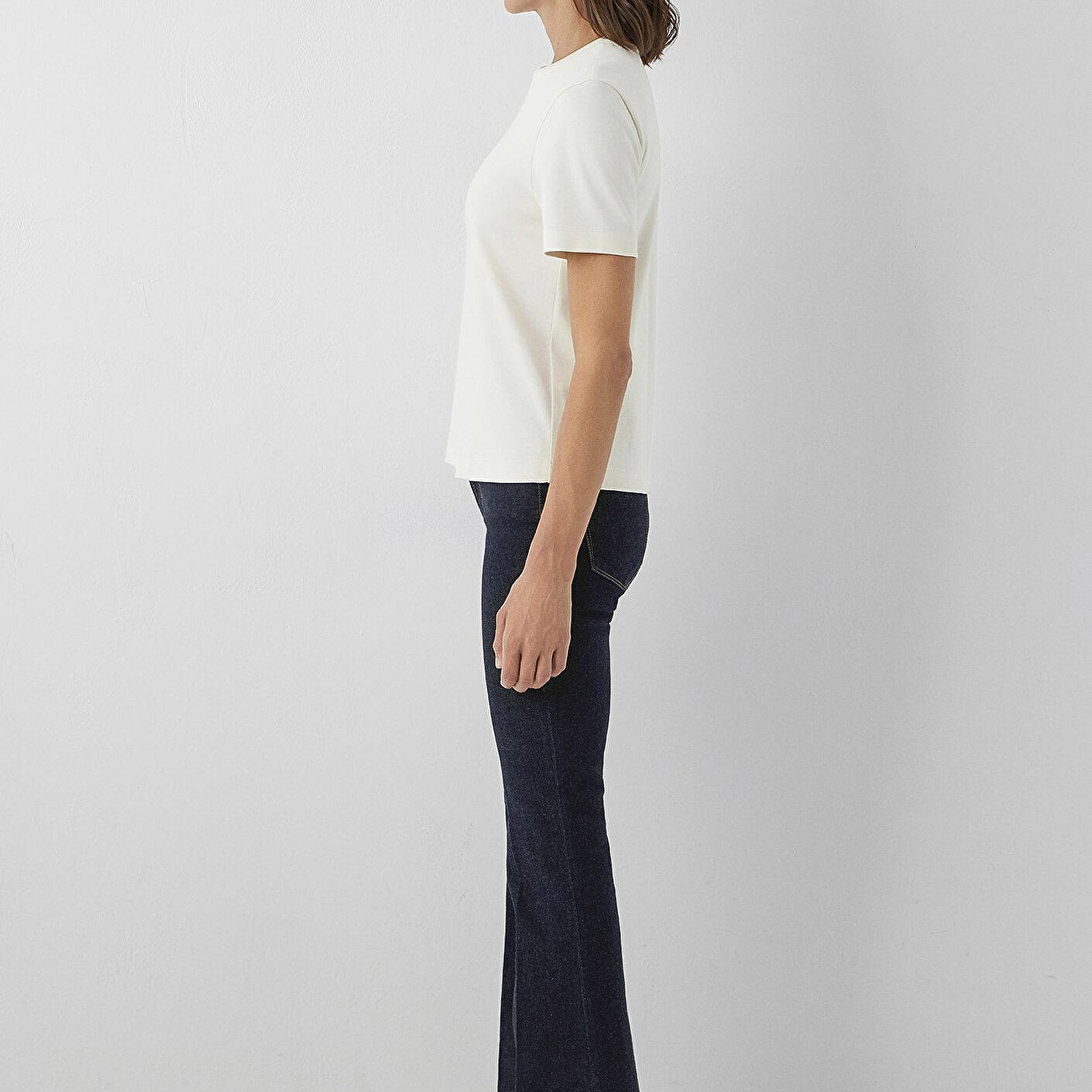 Mavi Ekru Basic Tişört Slim Fit / Dar Kesim 1614219-82127