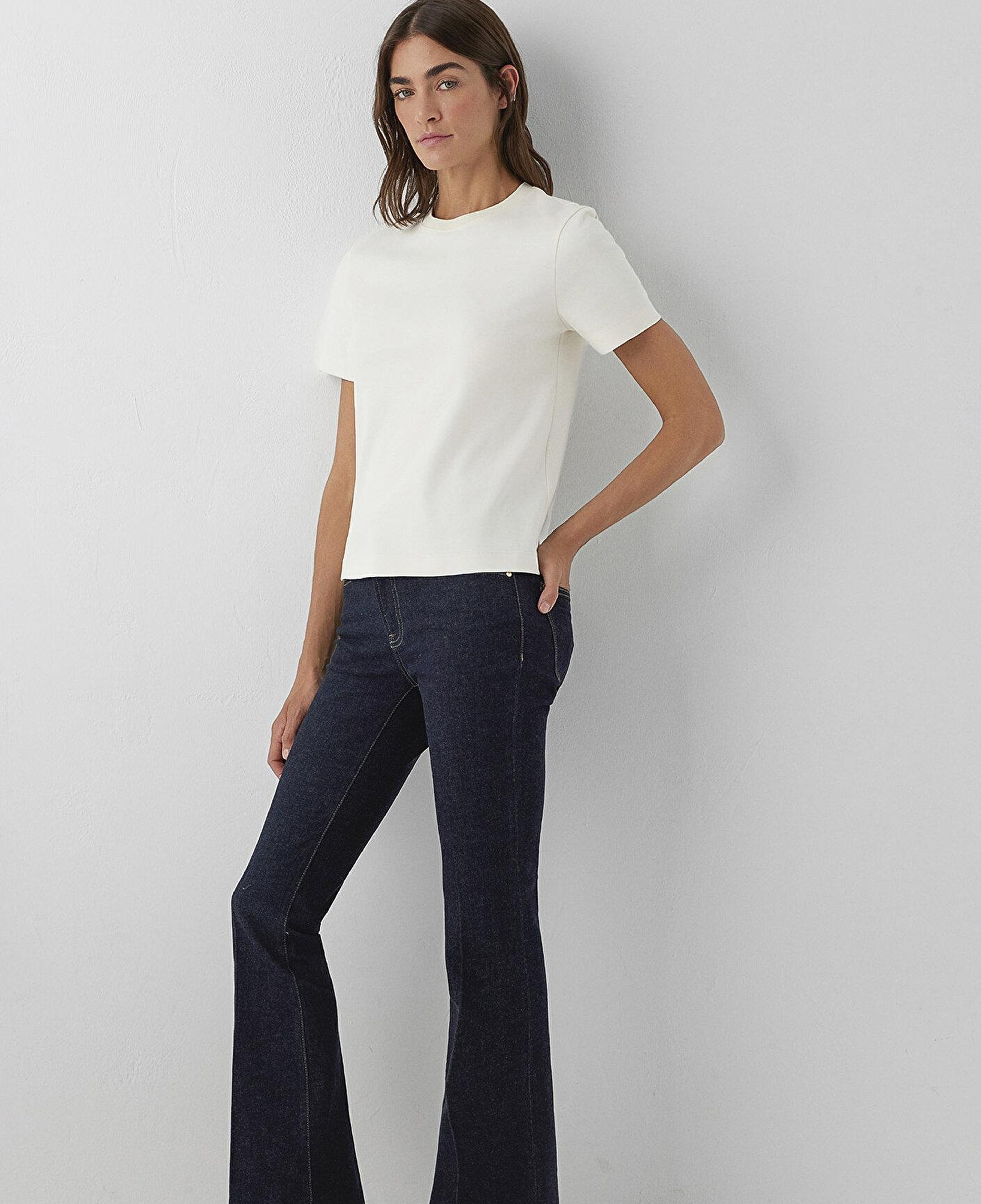 Mavi Ekru Basic Tişört Slim Fit / Dar Kesim 1614219-82127