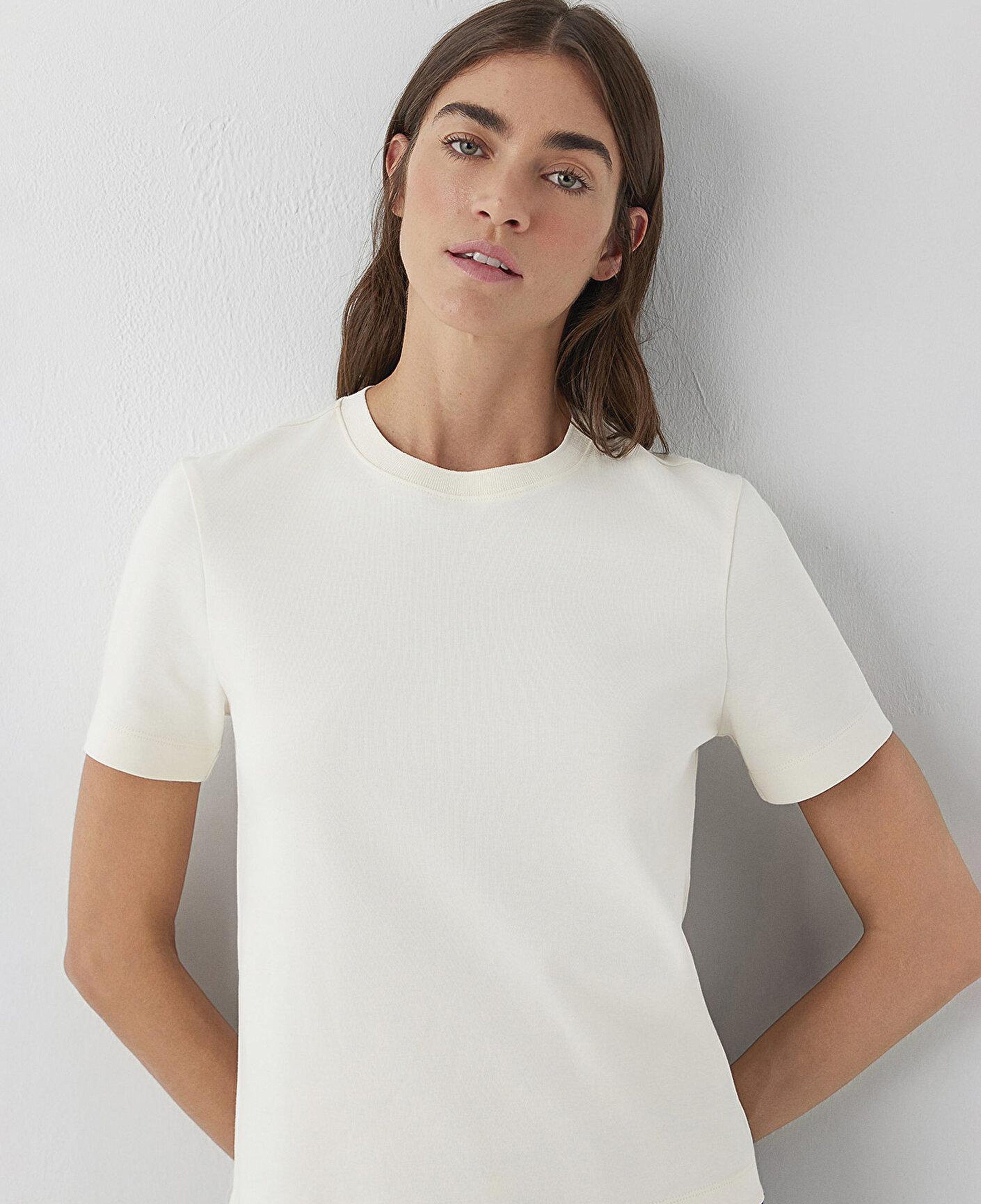 Mavi Ekru Basic Tişört Slim Fit / Dar Kesim 1614219-82127