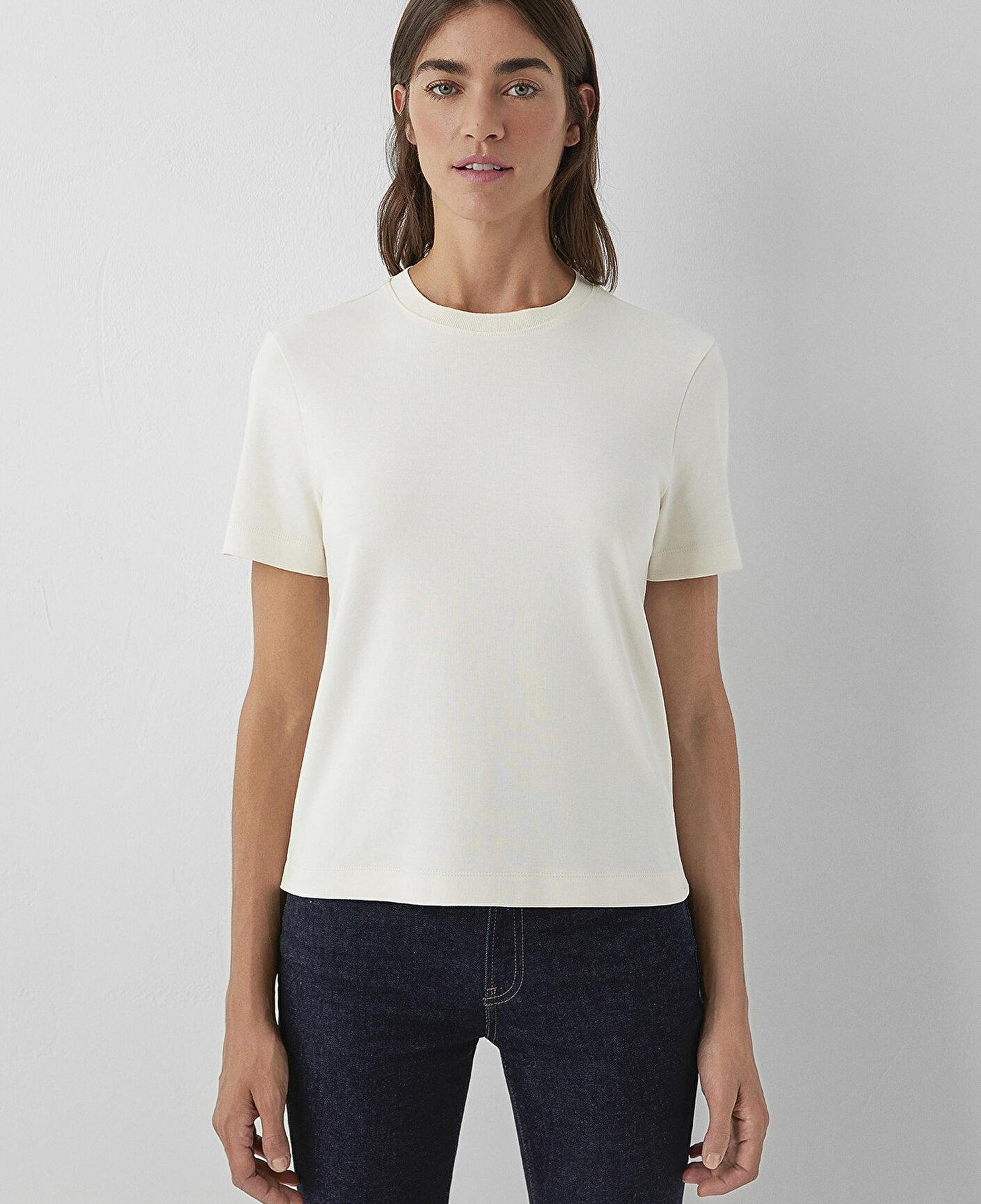 Mavi Ekru Basic Tişört Slim Fit / Dar Kesim 1614219-82127