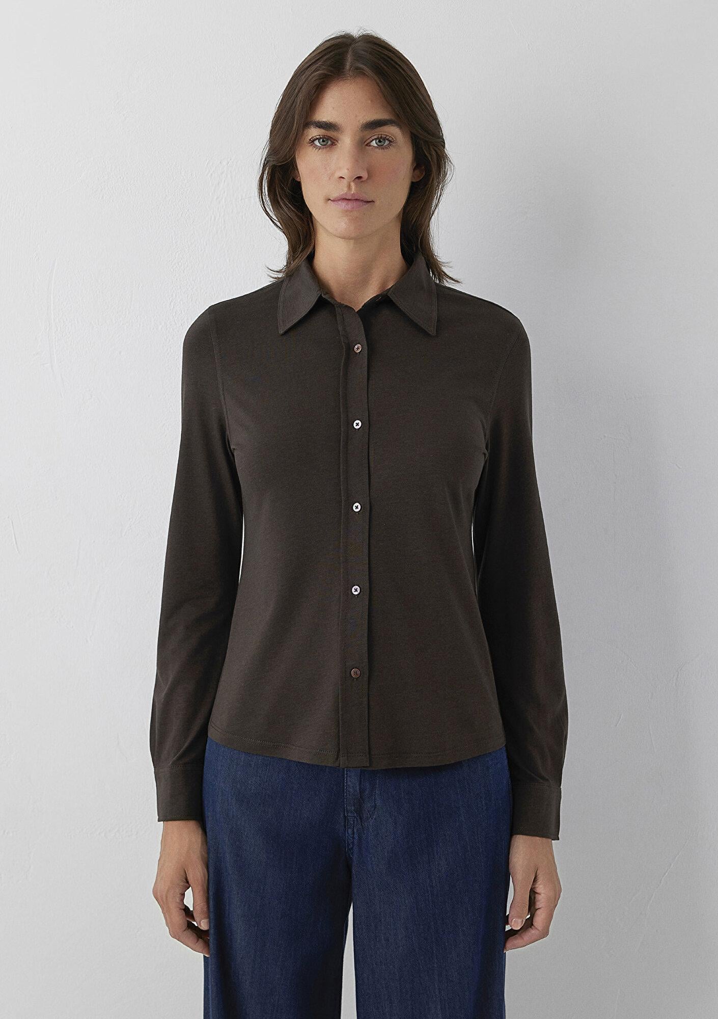 Mavi Kahverengi Polo Tişört Semi Slim Fit / Yarı Dar Kesim 1614363-90707
