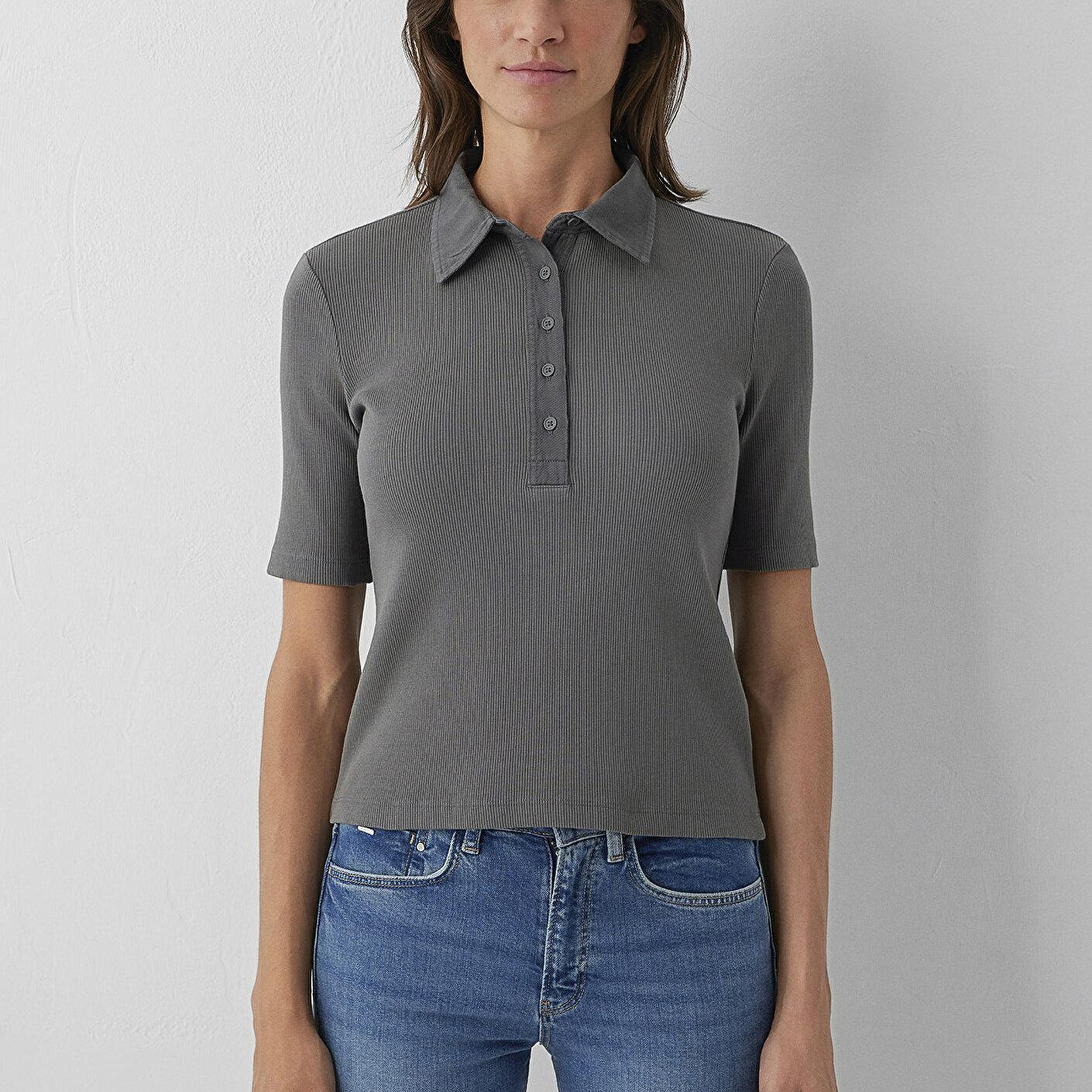 Mavi Antrasit Polo Tişört Slim Fit / Dar Kesim 1614367-70121