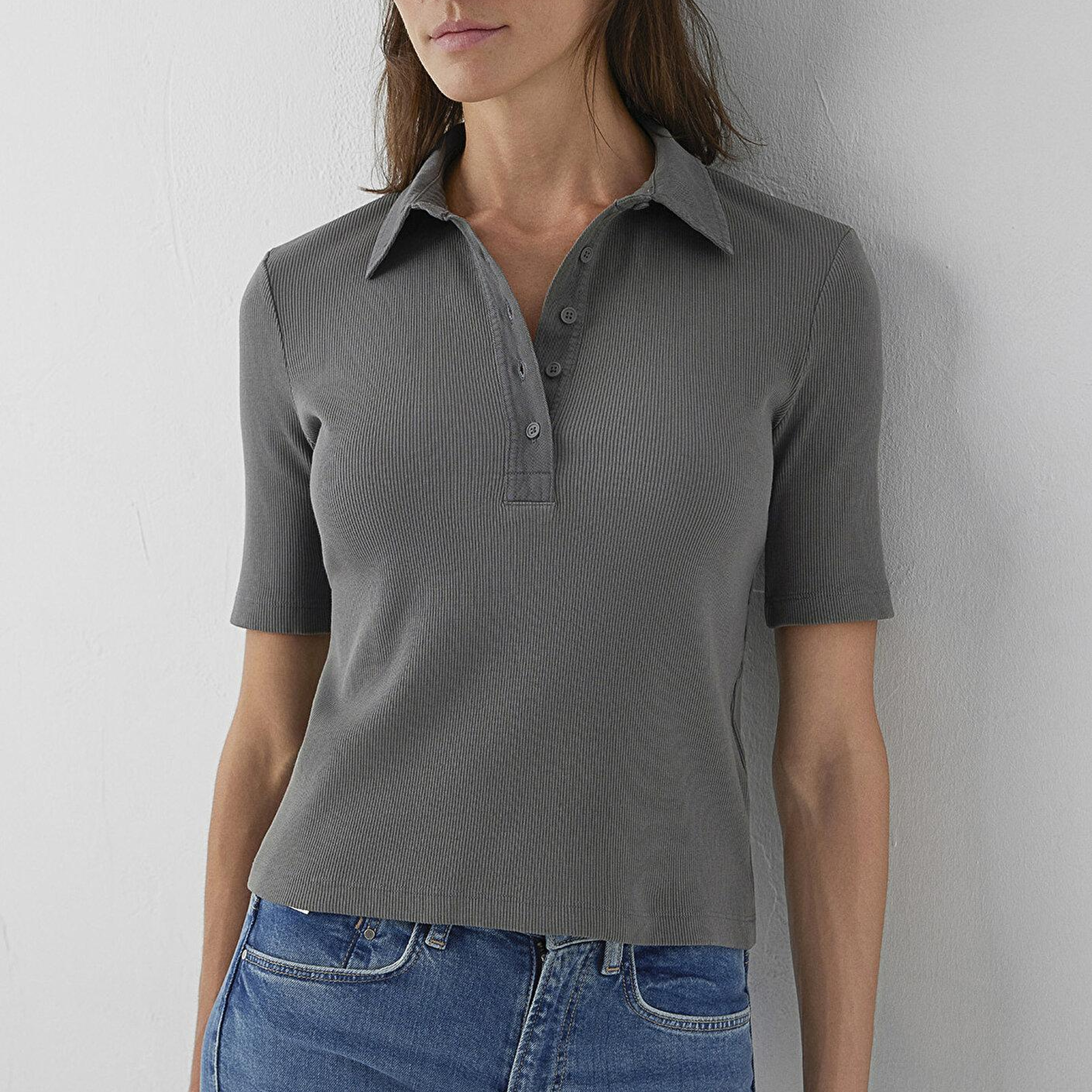 Mavi Antrasit Polo Tişört Slim Fit / Dar Kesim 1614367-70121