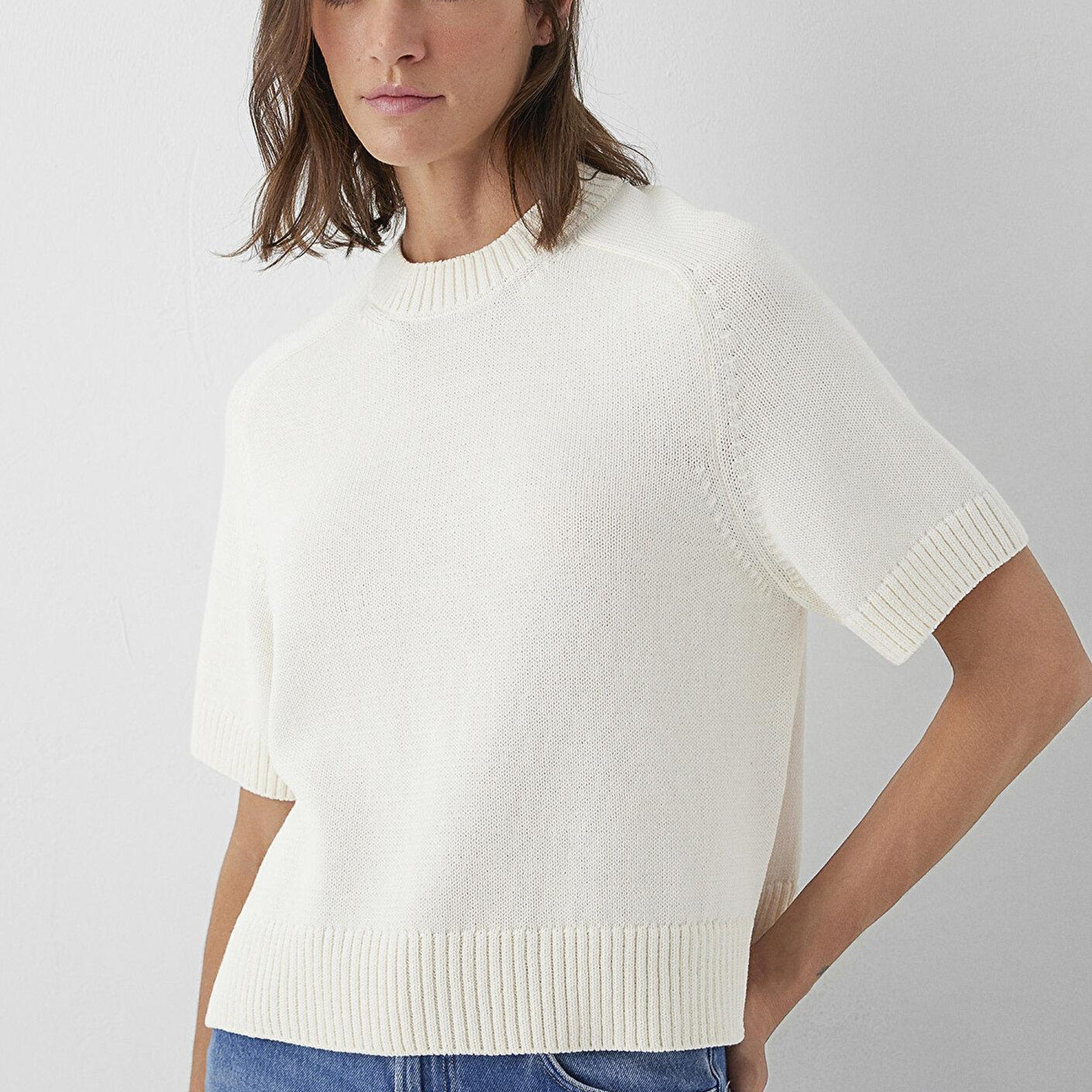 Mavi Ekru Kazak Loose Fit / Bol Rahat Kesim 1711039-80194