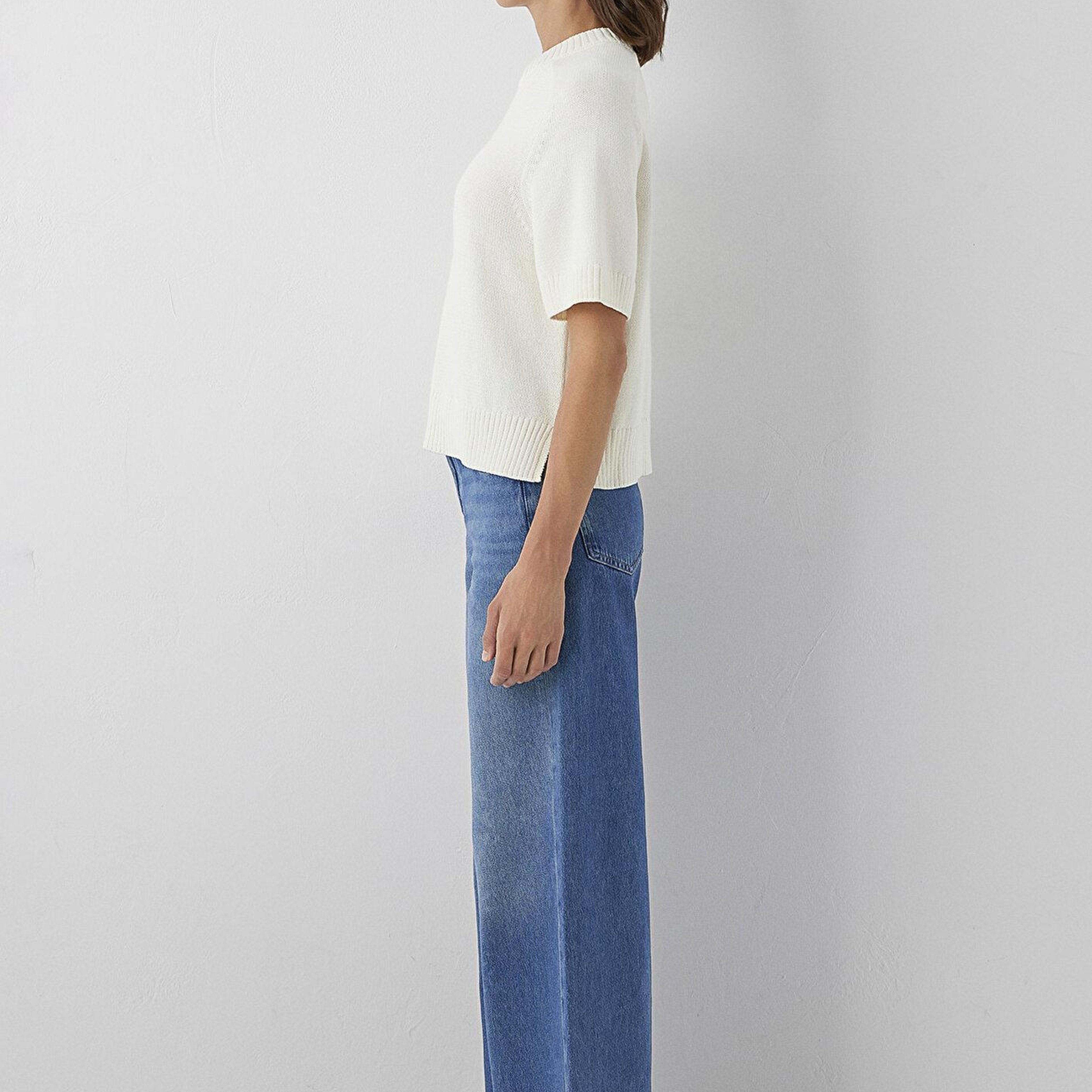 Mavi Ekru Kazak Loose Fit / Bol Rahat Kesim 1711039-80194