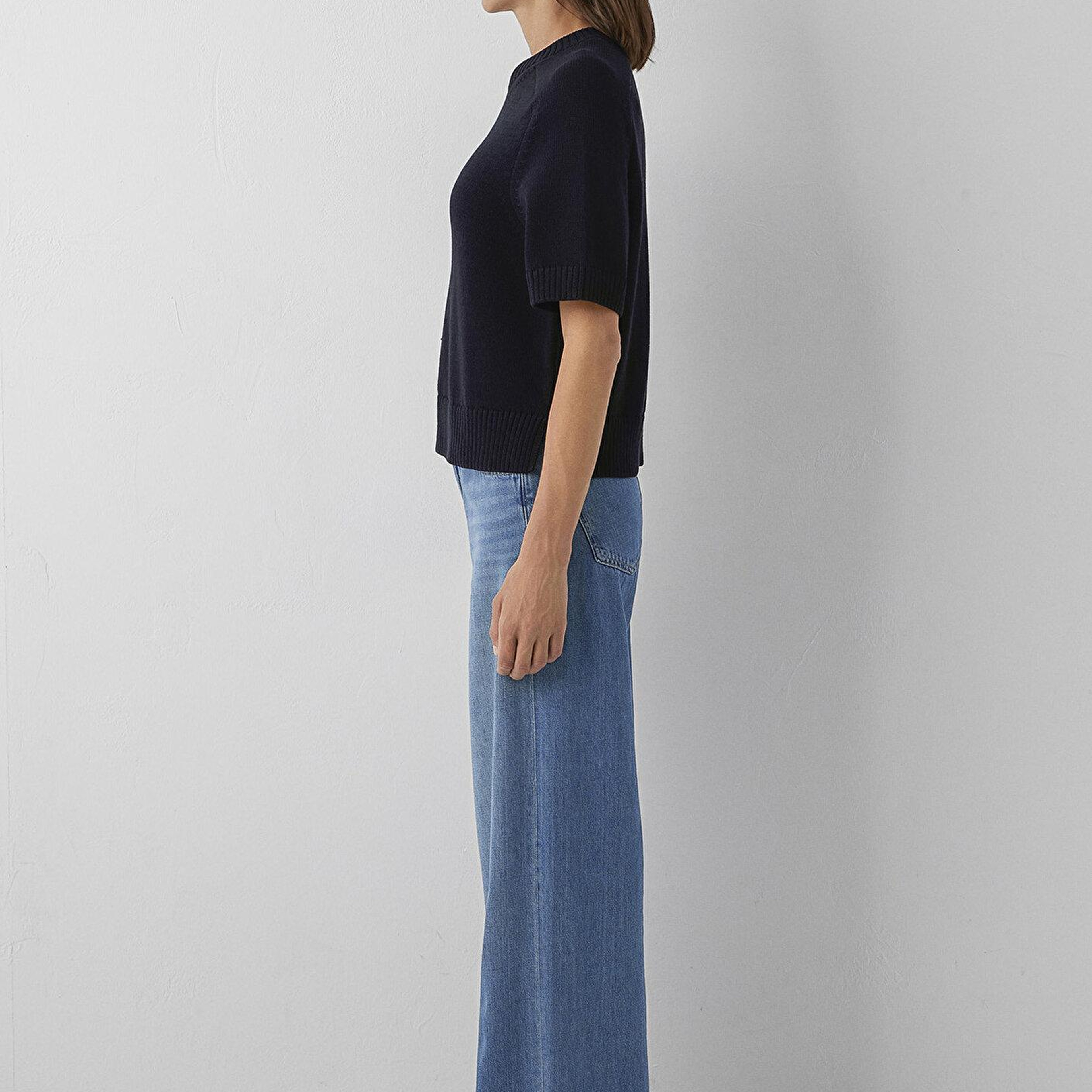 Mavi Siyah Kazak Loose Fit / Bol Rahat Kesim 1711039-900