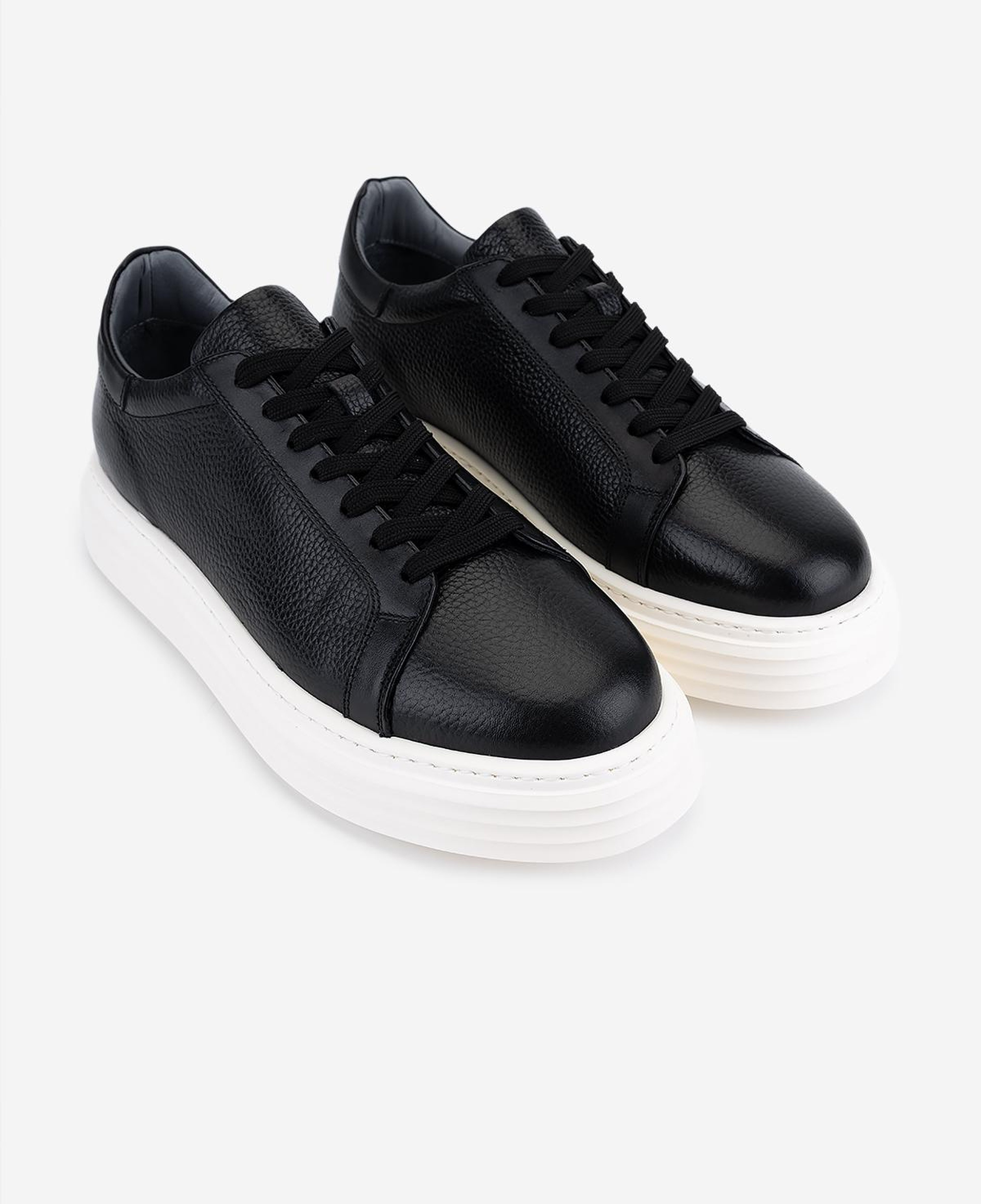 Valmenti Erkek Hakiki Deri Siyah Sneakers & Spor Ayakkabı